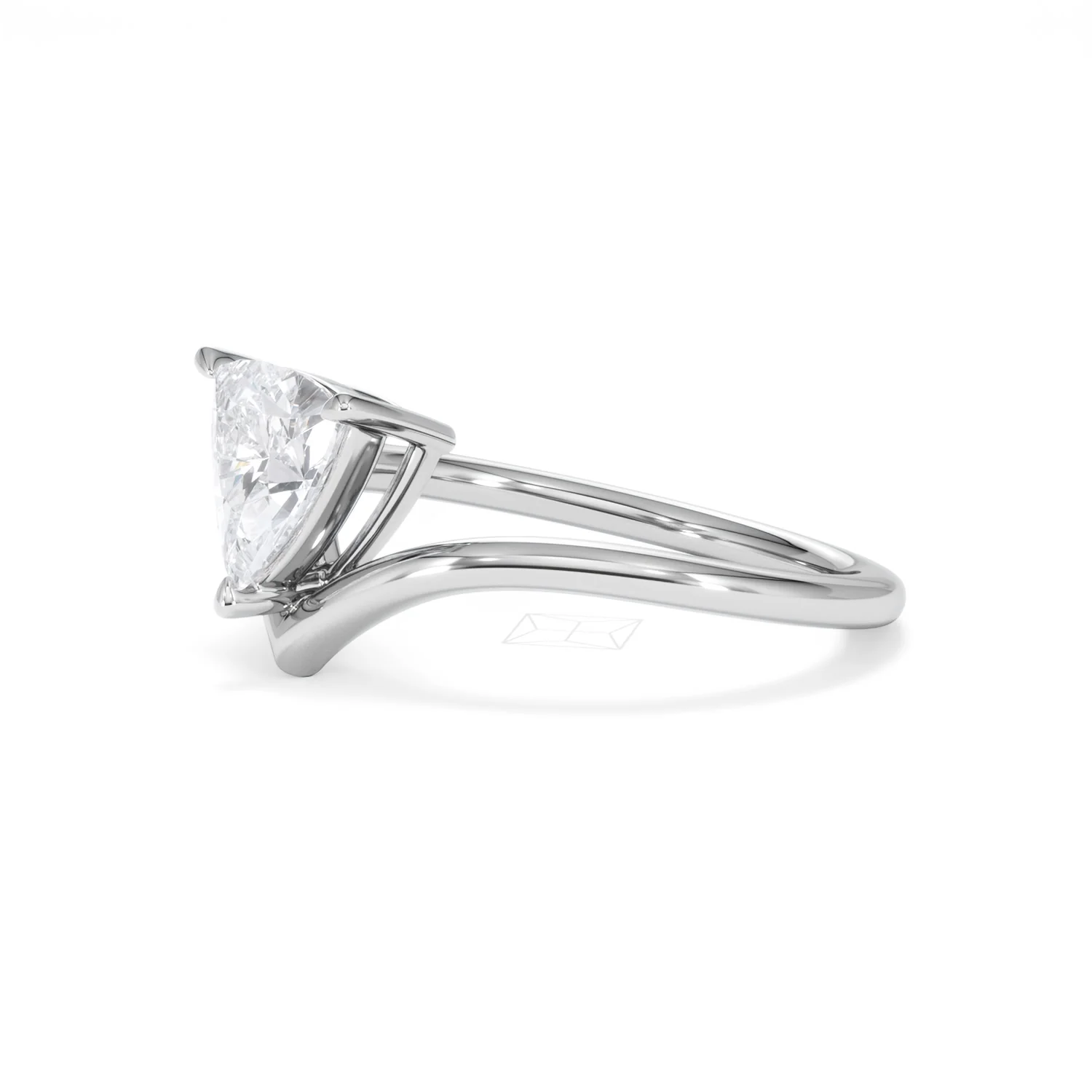 Vela 1.00ct Trillion Cut Lab Diamond Solitaire Engagement Ring in Platinum - Image 74