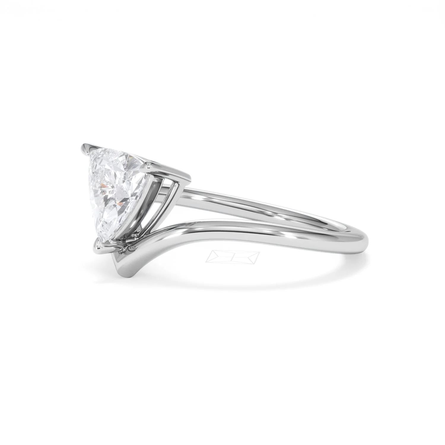 Vela 1.00ct Trillion Cut Lab Diamond Solitaire Engagement Ring in Platinum - Image 75