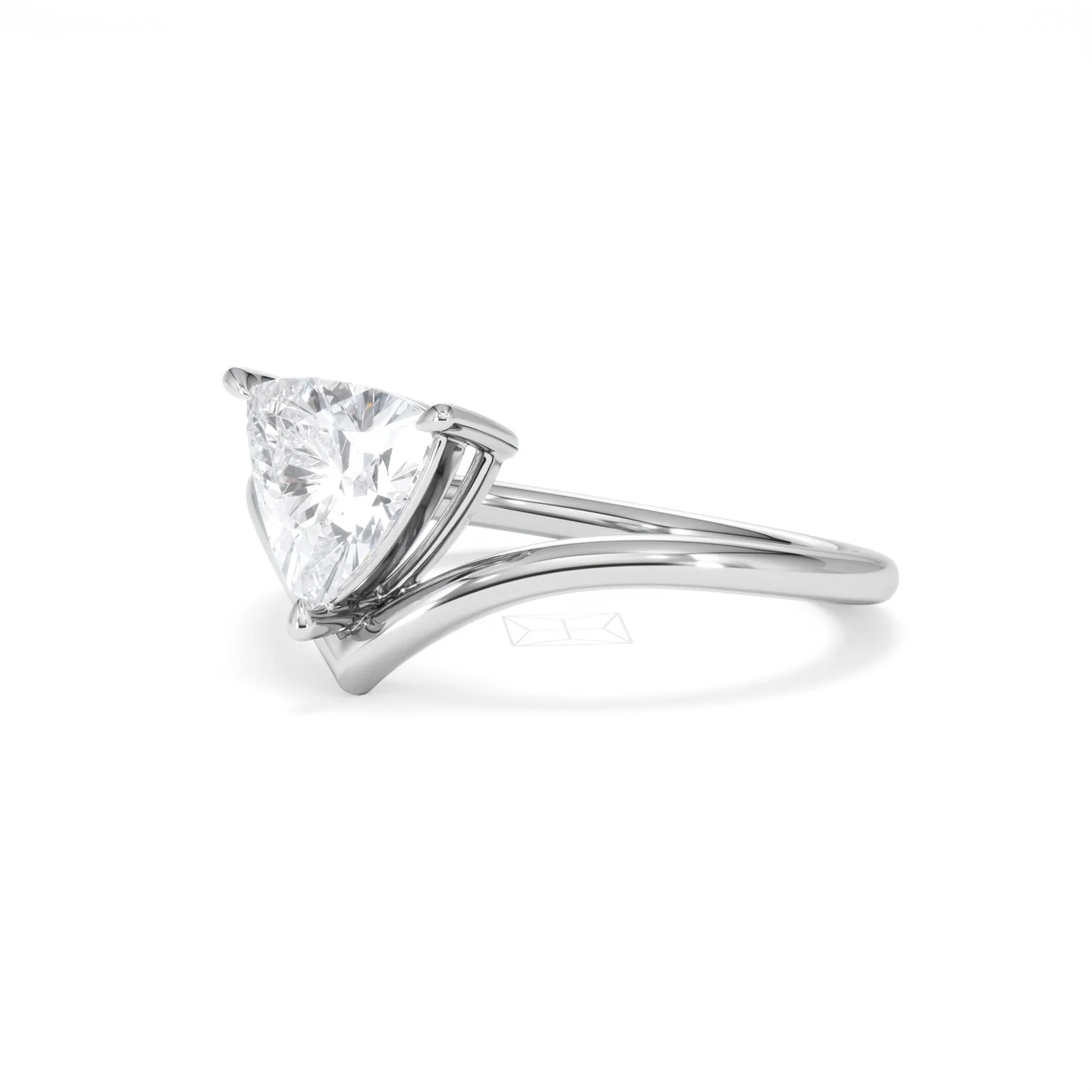 Vela 1.00ct Trillion Cut Lab Diamond Solitaire Engagement Ring in Platinum - Image 78
