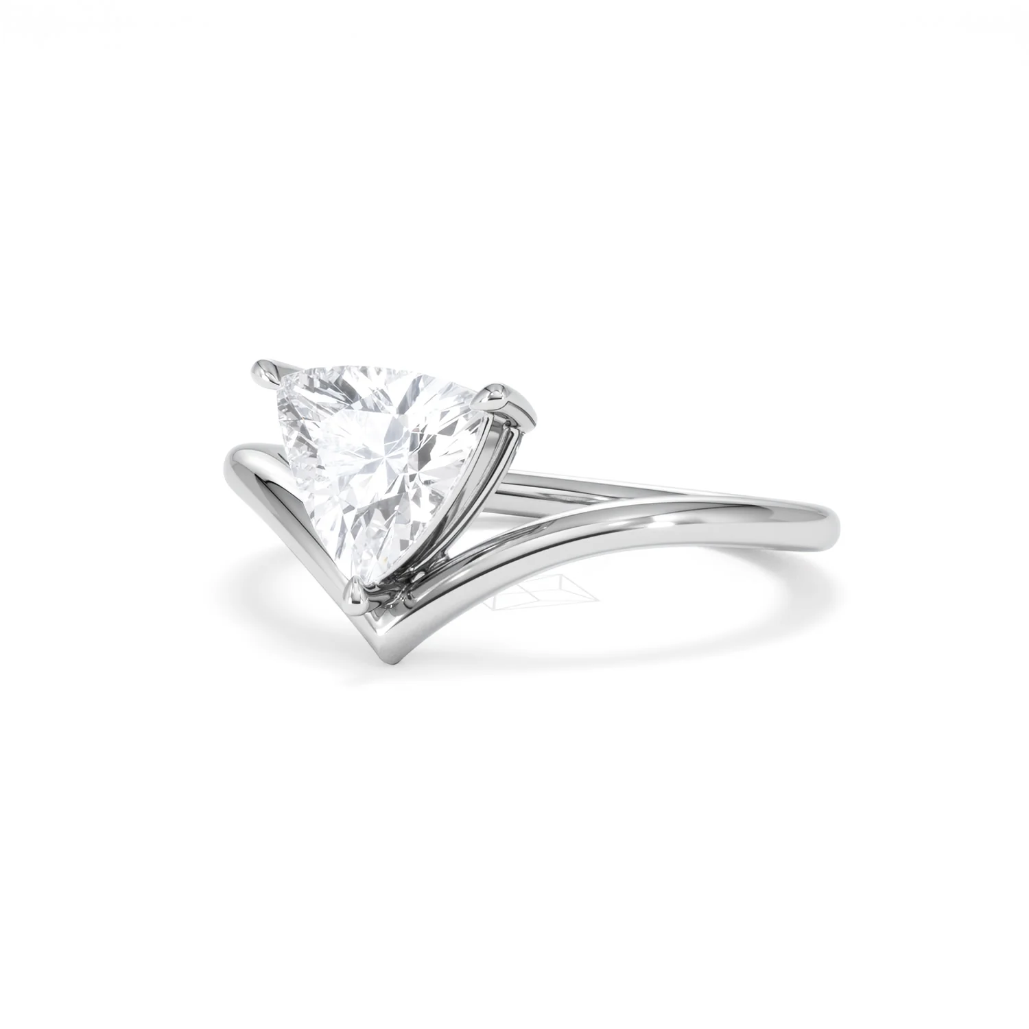 Vela 1.00ct Trillion Cut Lab Diamond Solitaire Engagement Ring in Platinum - Image 81