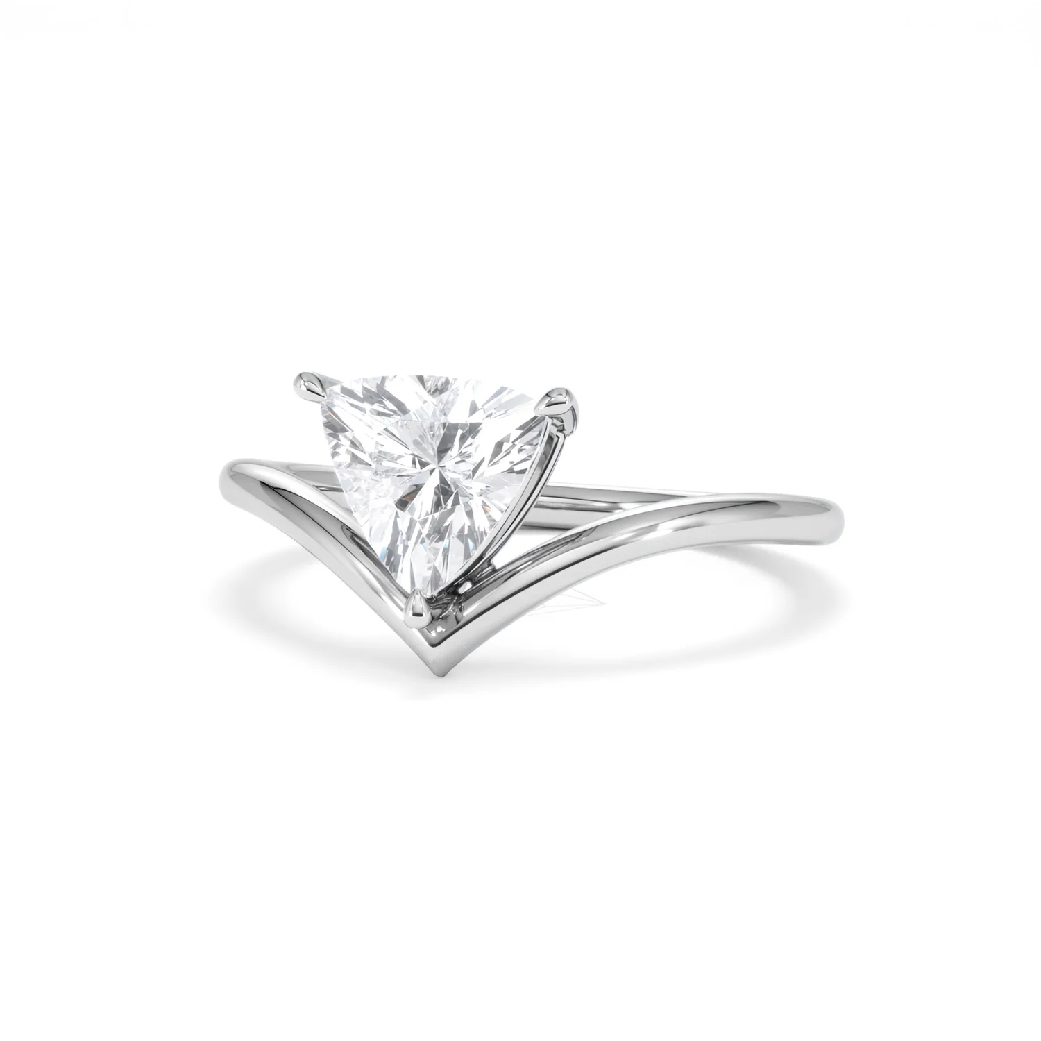 Vela 1.00ct Trillion Cut Lab Diamond Solitaire Engagement Ring in Platinum - Image 83