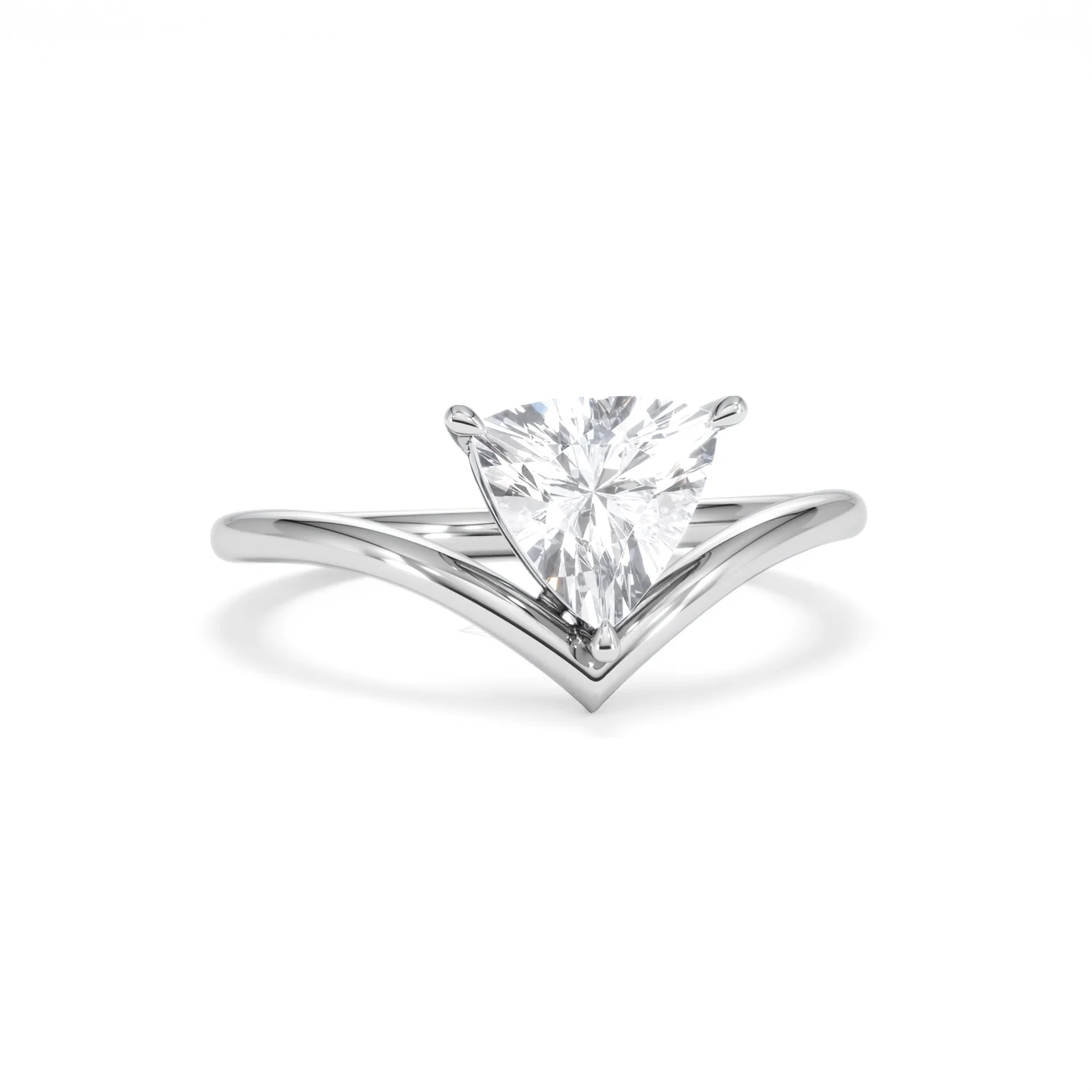 Vela 1.00ct Trillion Cut Lab Diamond Solitaire Engagement Ring in Platinum - Image 9