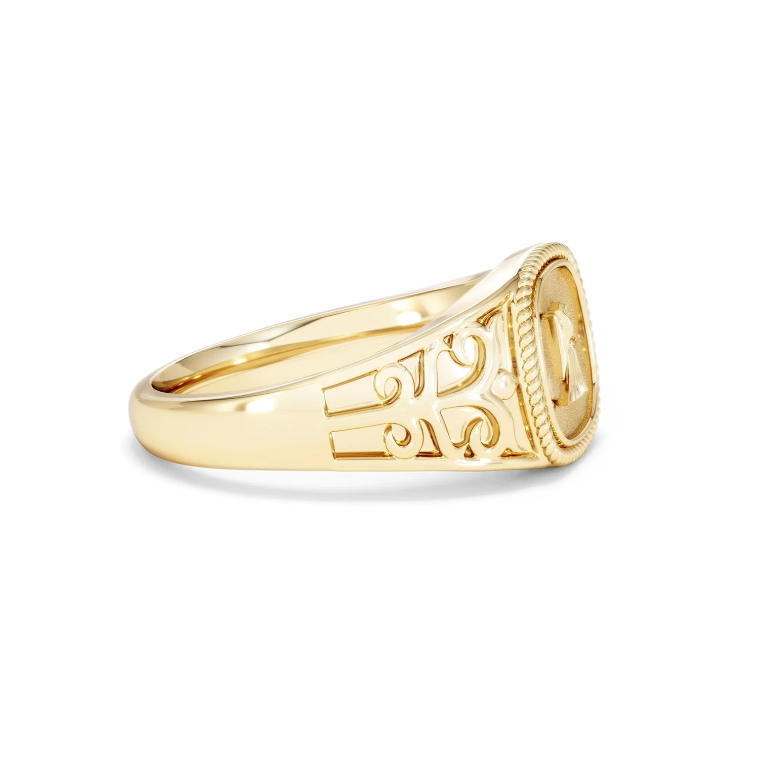 Virgo Zodiac 0.01ct Lab Diamond Signet Ring in 18K Gold Vermeil - Image 23