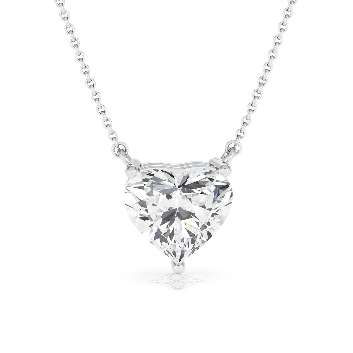 Wanderlust 3.00ct Floating Heart Cut Lab Diamond Necklaces in 9K White Gold - Image 10