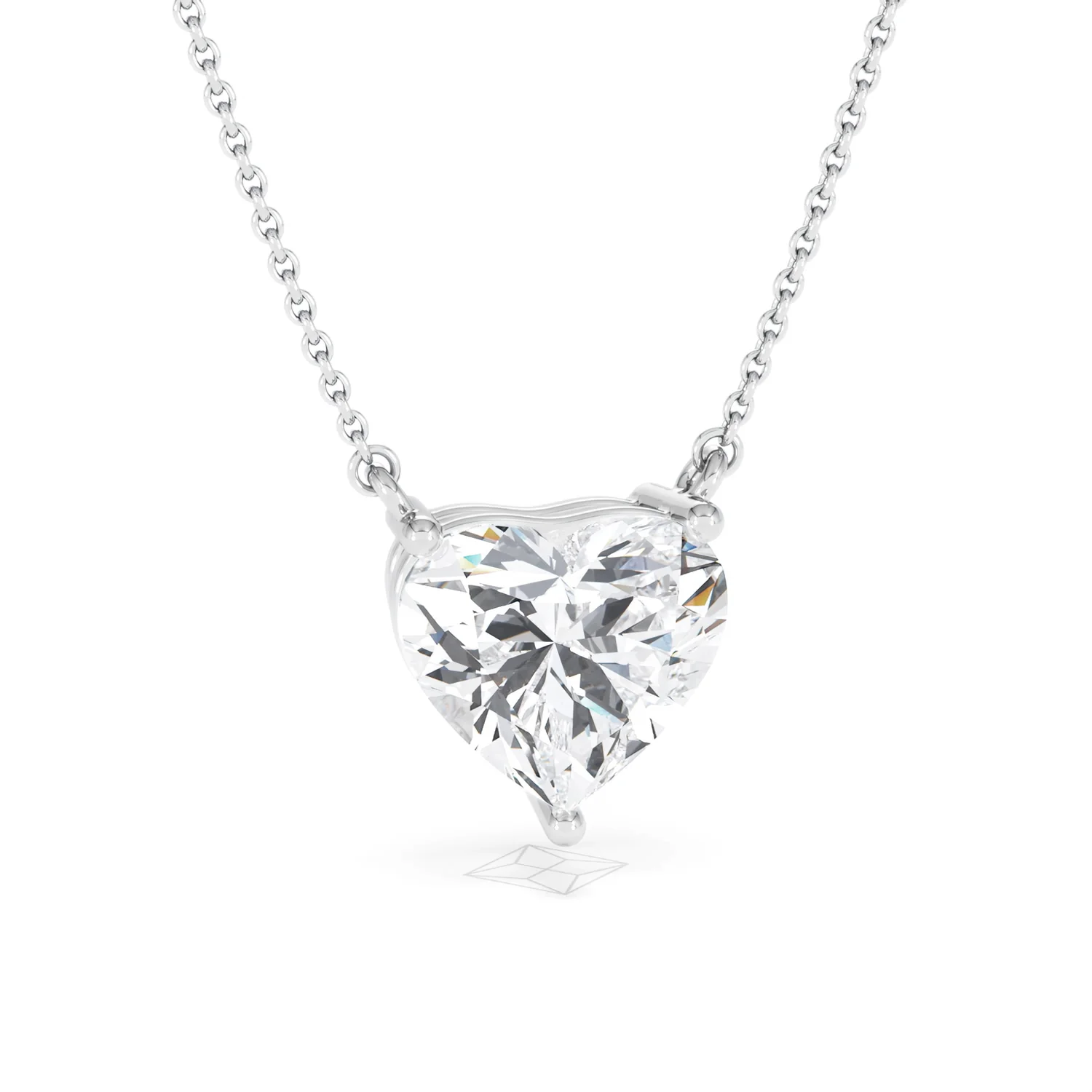 Wanderlust 3.00ct Floating Heart Cut Lab Diamond Necklaces in 9K White Gold - Image 12
