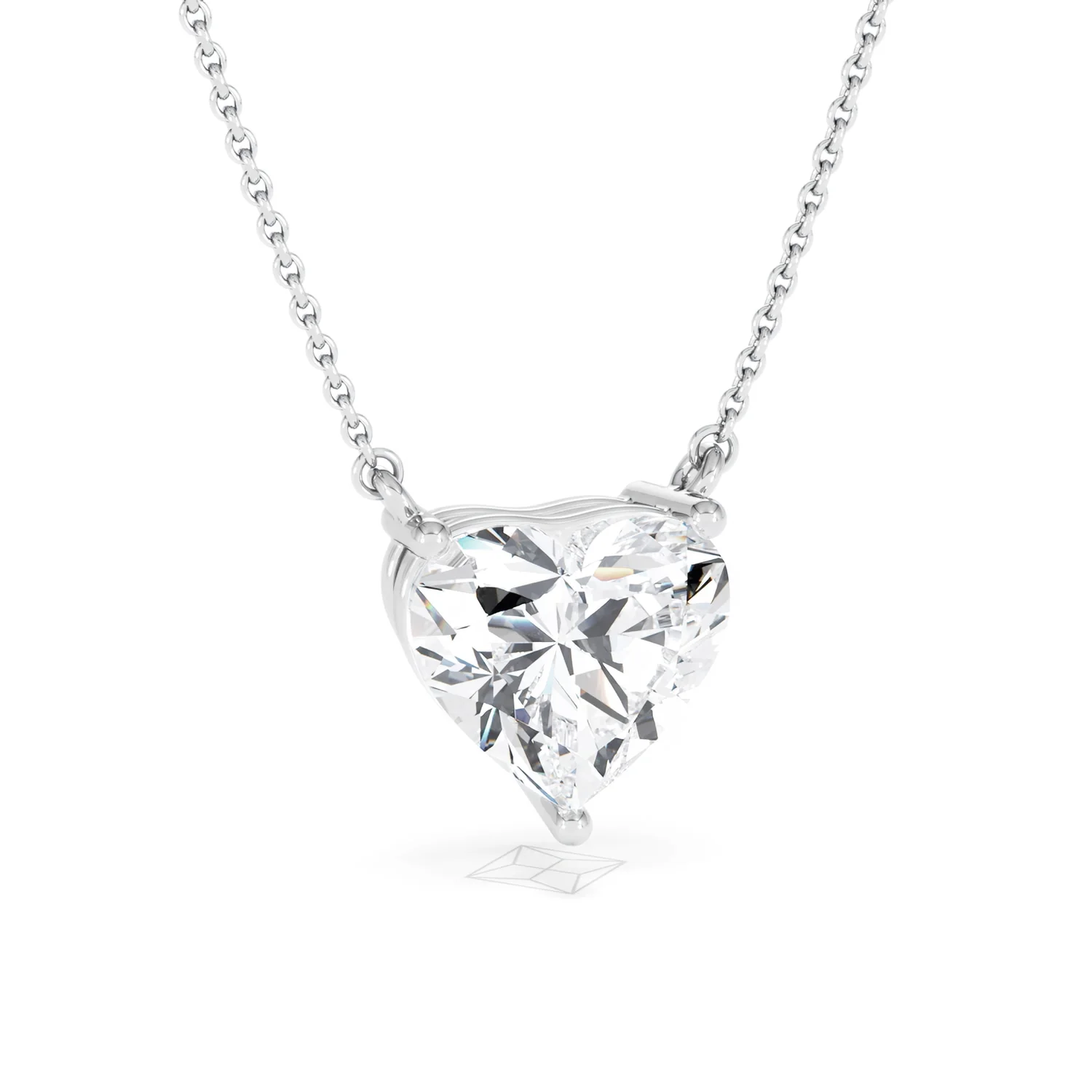 Wanderlust 3.00ct Floating Heart Cut Lab Diamond Necklaces in 9K White Gold - Image 13