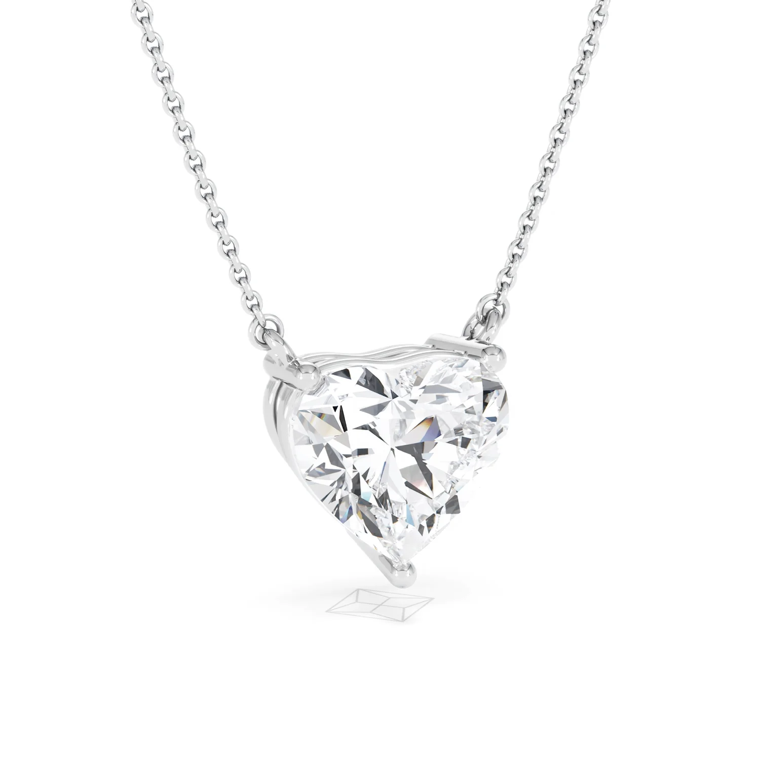 Wanderlust 3.00ct Floating Heart Cut Lab Diamond Necklaces in 9K White Gold - Image 14