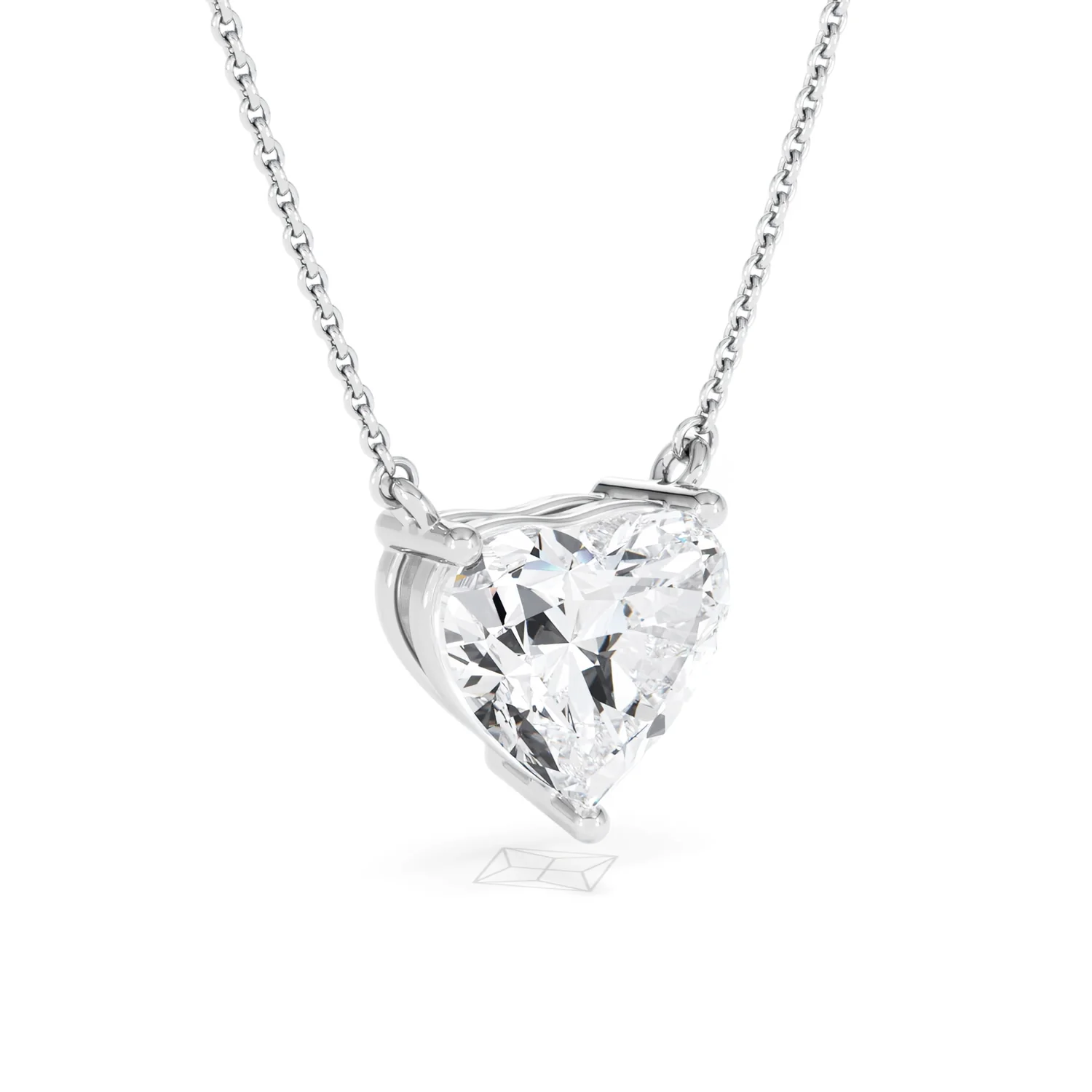 Wanderlust 3.00ct Floating Heart Cut Lab Diamond Necklaces in 9K White Gold - Image 16