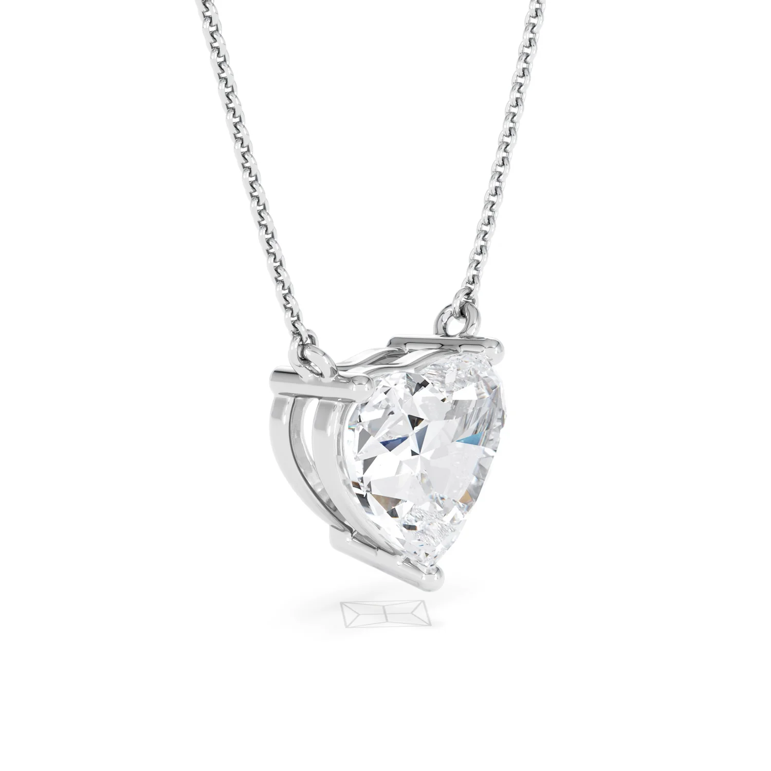 Wanderlust 3.00ct Floating Heart Cut Lab Diamond Necklaces in 9K White Gold - Image 20