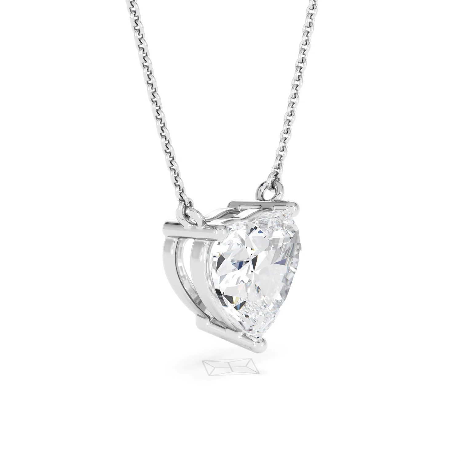 Wanderlust 3.00ct Floating Heart Cut Lab Diamond Necklaces in 9K White Gold - Image 21