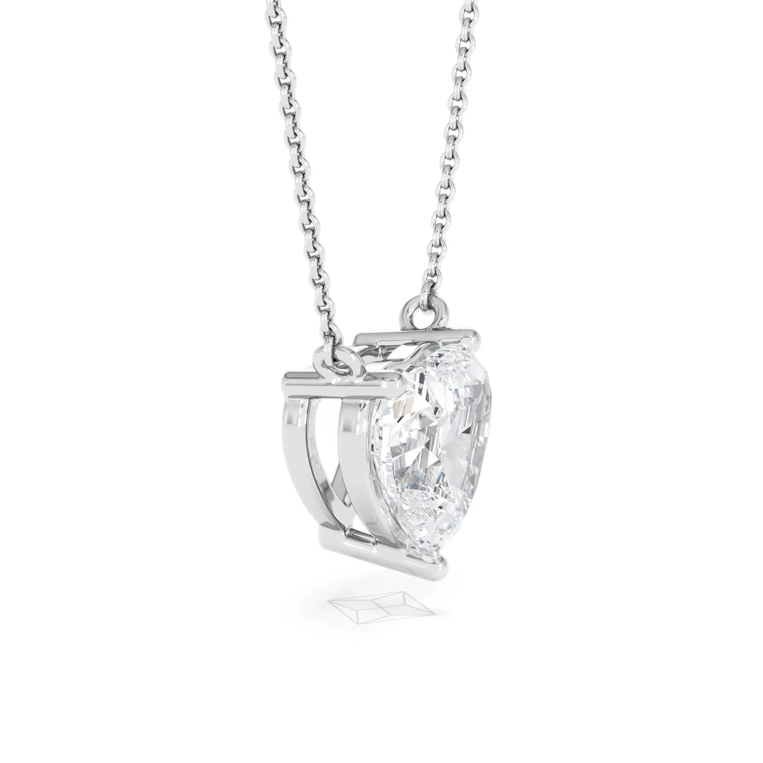 Wanderlust 3.00ct Floating Heart Cut Lab Diamond Necklaces in 9K White Gold - Image 24