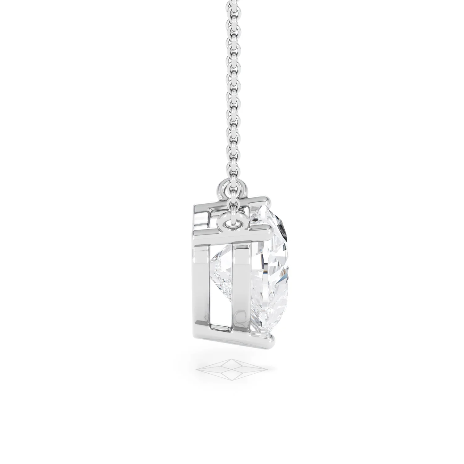 Wanderlust 3.00ct Floating Heart Cut Lab Diamond Necklaces in 9K White Gold - Image 29