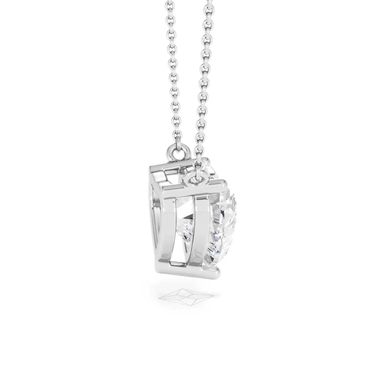 Wanderlust 3.00ct Floating Heart Cut Lab Diamond Necklaces in 9K White Gold - Image 31