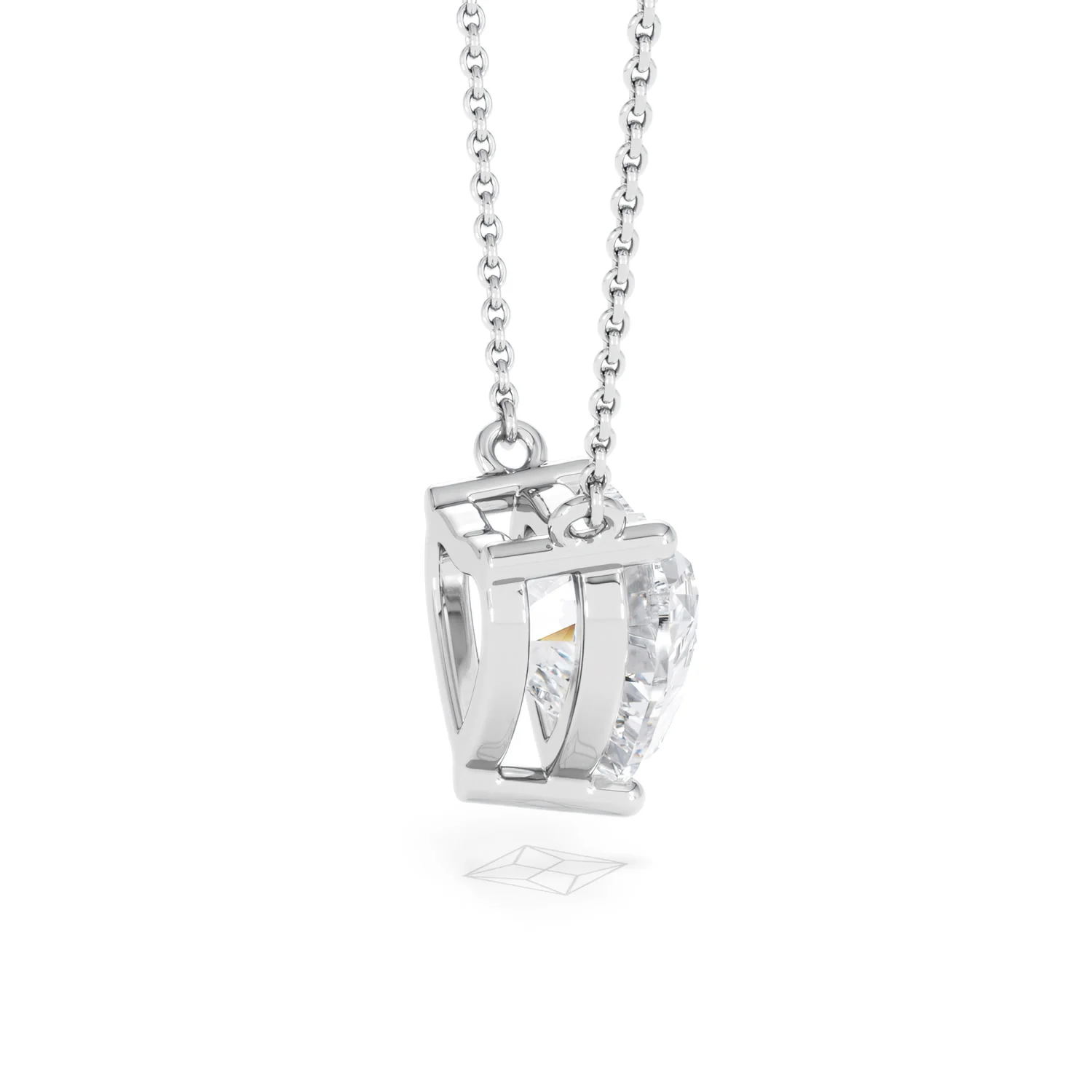 Wanderlust 3.00ct Floating Heart Cut Lab Diamond Necklaces in 9K White Gold - Image 32