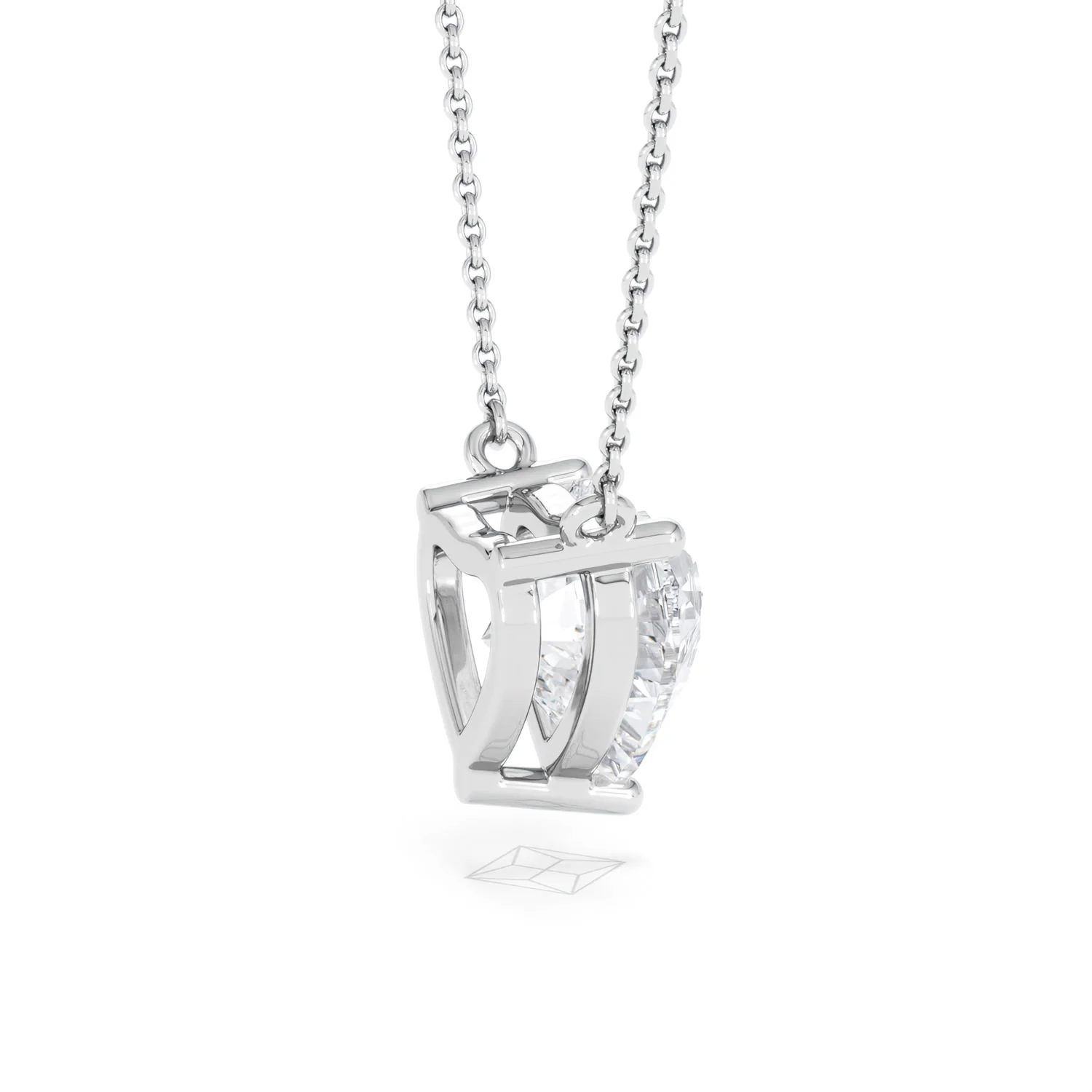 Wanderlust 3.00ct Floating Heart Cut Lab Diamond Necklaces in 9K White Gold - Image 33