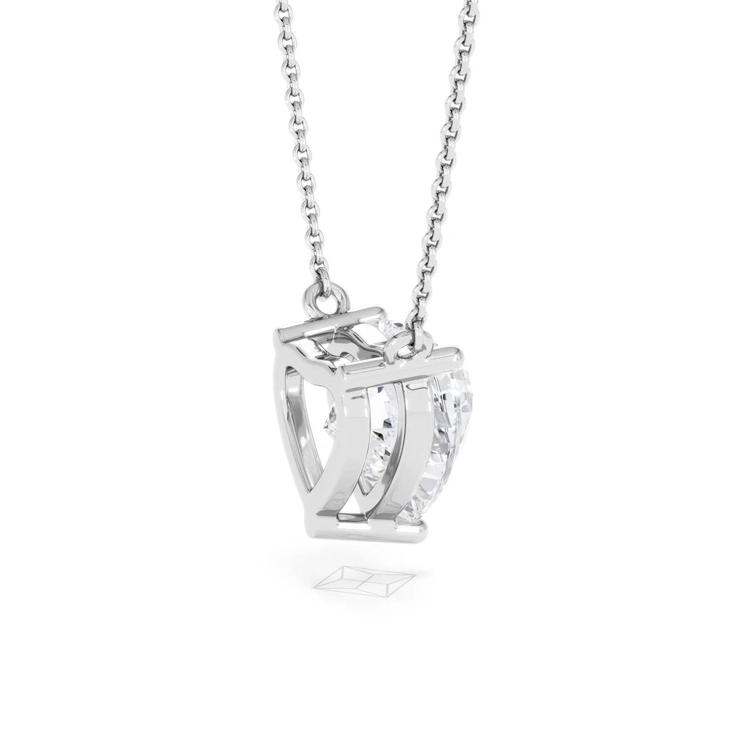 Wanderlust 3.00ct Floating Heart Cut Lab Diamond Necklaces in 9K White Gold - Image 34