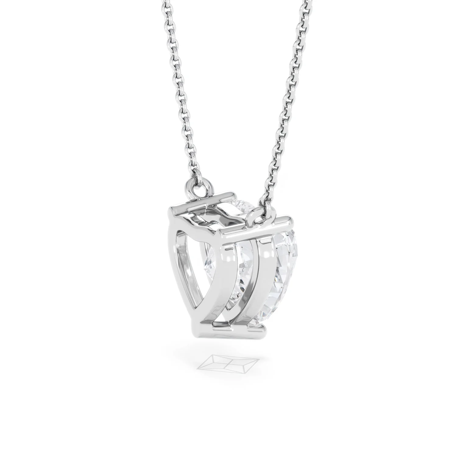 Wanderlust 3.00ct Floating Heart Cut Lab Diamond Necklaces in 9K White Gold - Image 35