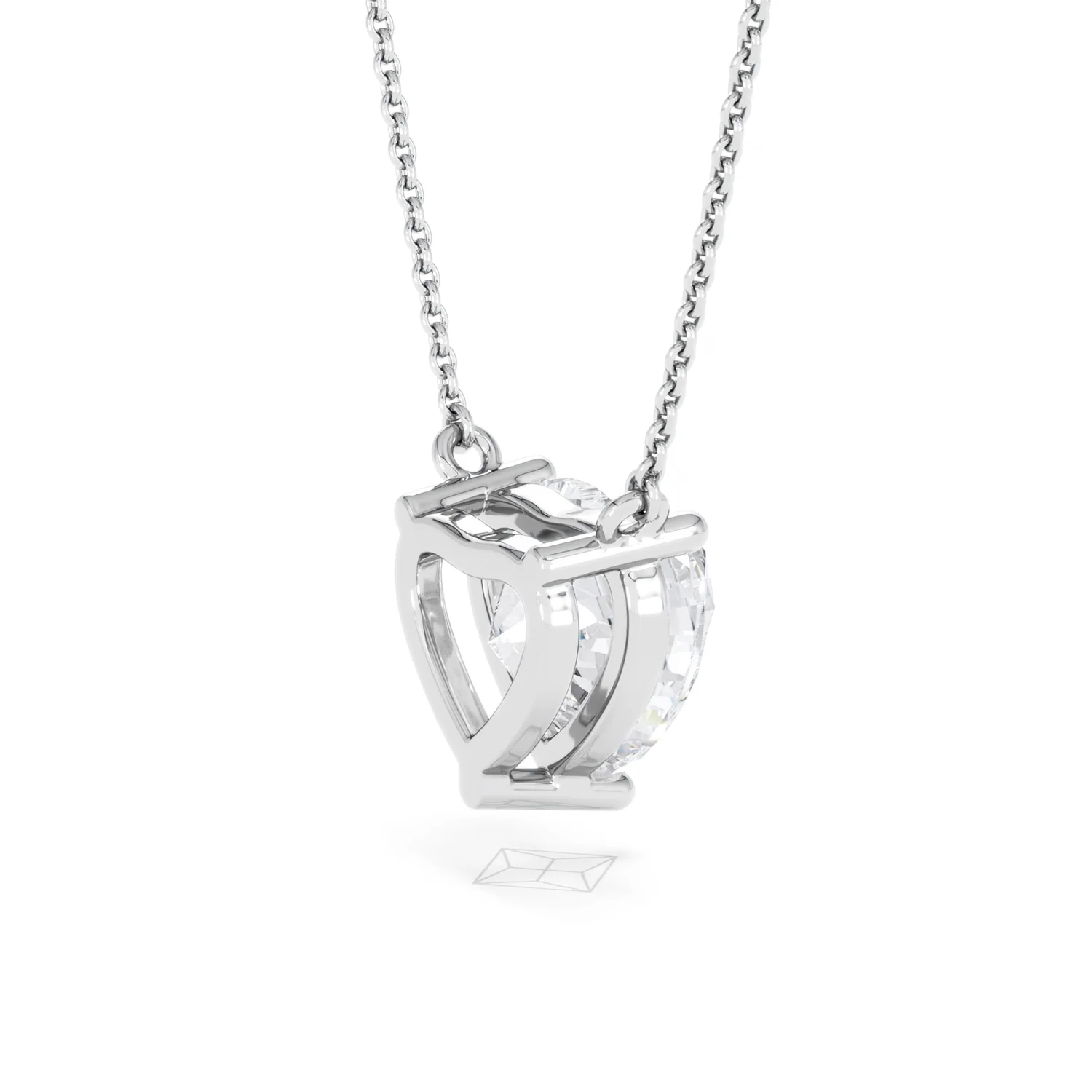 Wanderlust 3.00ct Floating Heart Cut Lab Diamond Necklaces in 9K White Gold - Image 36