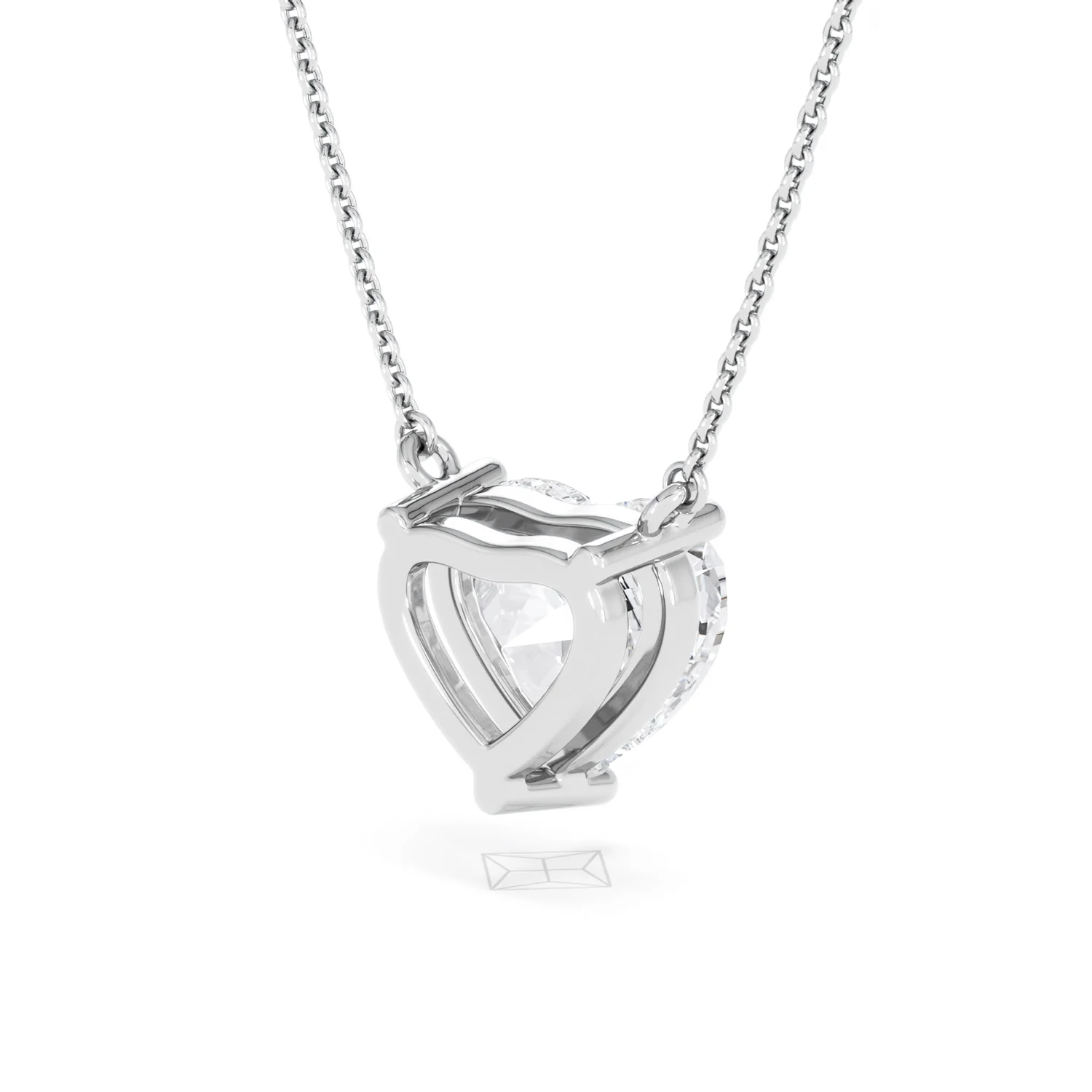 Wanderlust 3.00ct Floating Heart Cut Lab Diamond Necklaces in 9K White Gold - Image 40