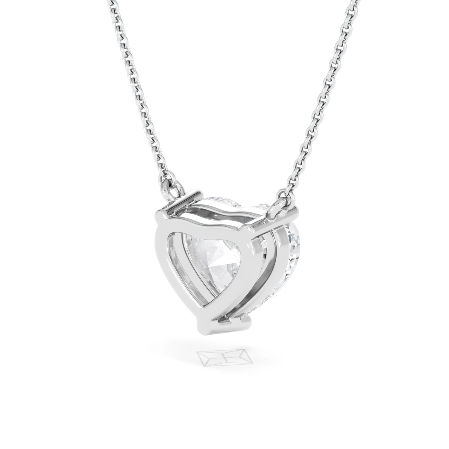 Wanderlust 3.00ct Floating Heart Cut Lab Diamond Necklaces in 9K White Gold - Image 41