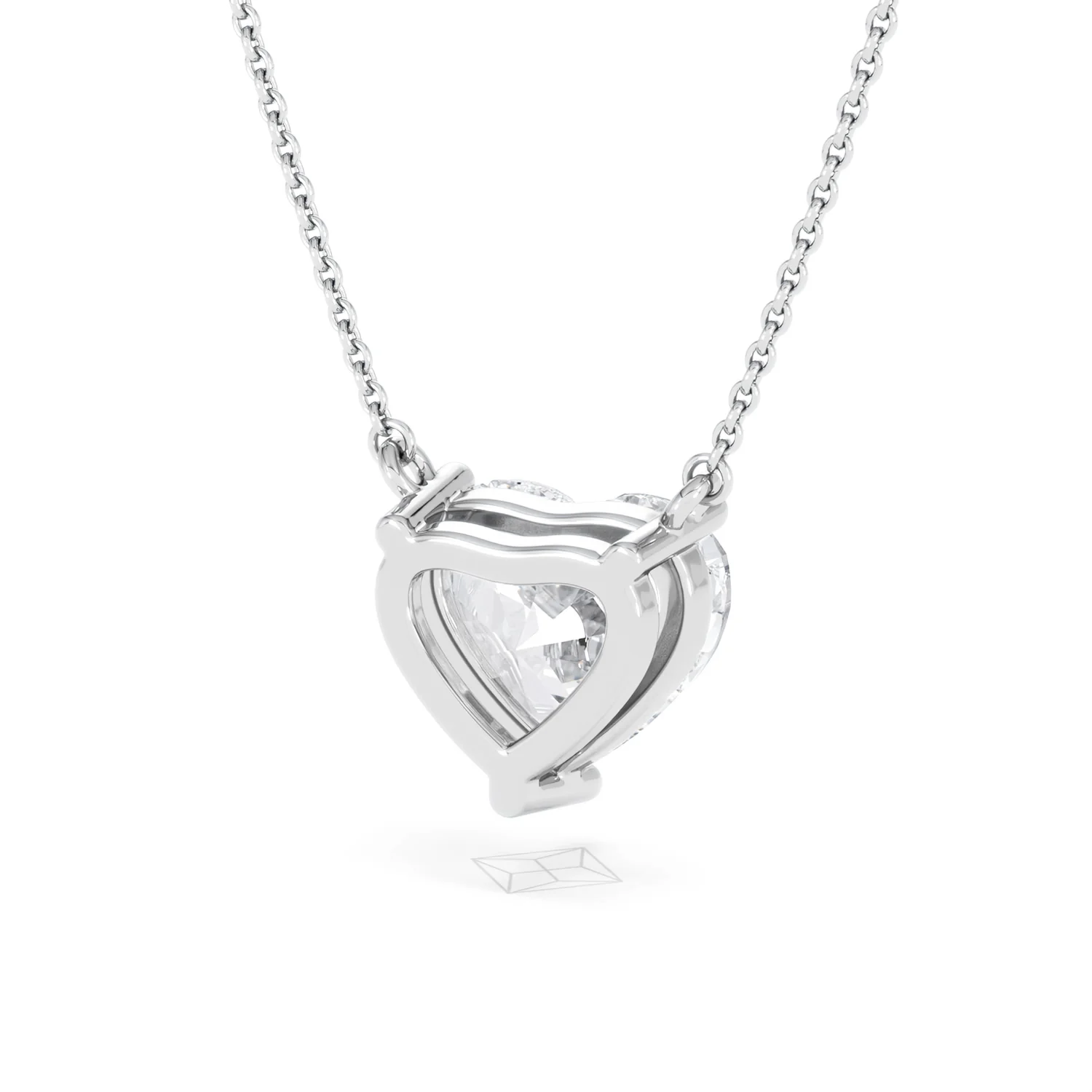 Wanderlust 3.00ct Floating Heart Cut Lab Diamond Necklaces in 9K White Gold - Image 43