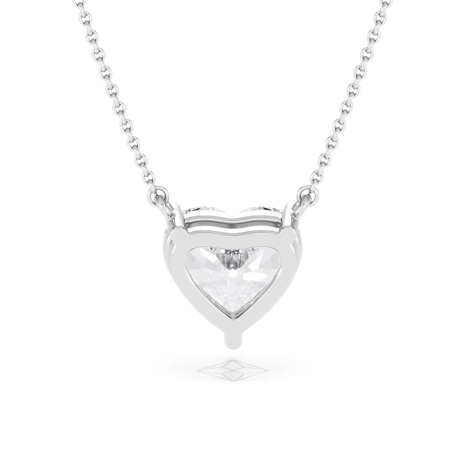 Wanderlust 3.00ct Floating Heart Cut Lab Diamond Necklaces in 9K White Gold - Image 49