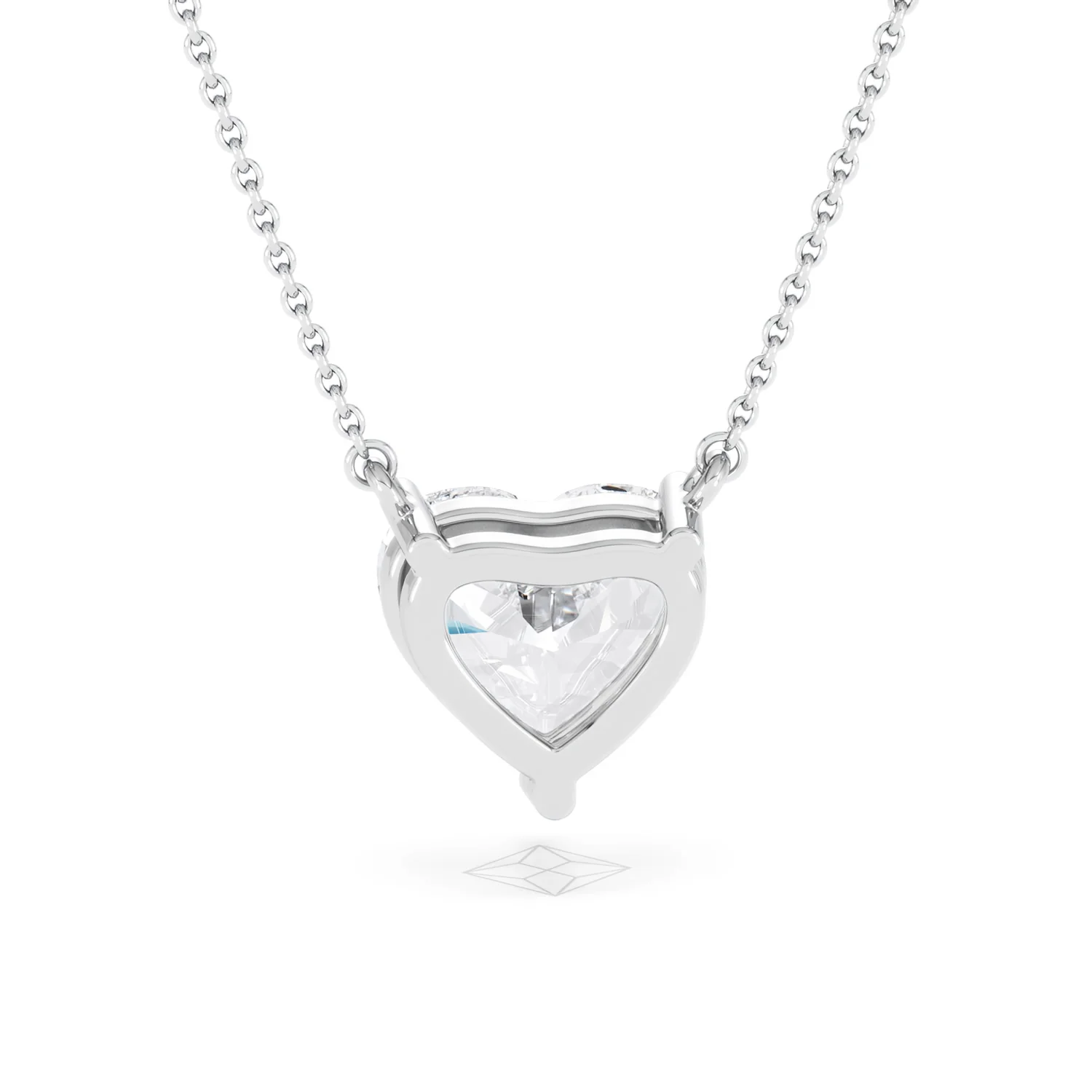 Wanderlust 3.00ct Floating Heart Cut Lab Diamond Necklaces in 9K White Gold - Image 50