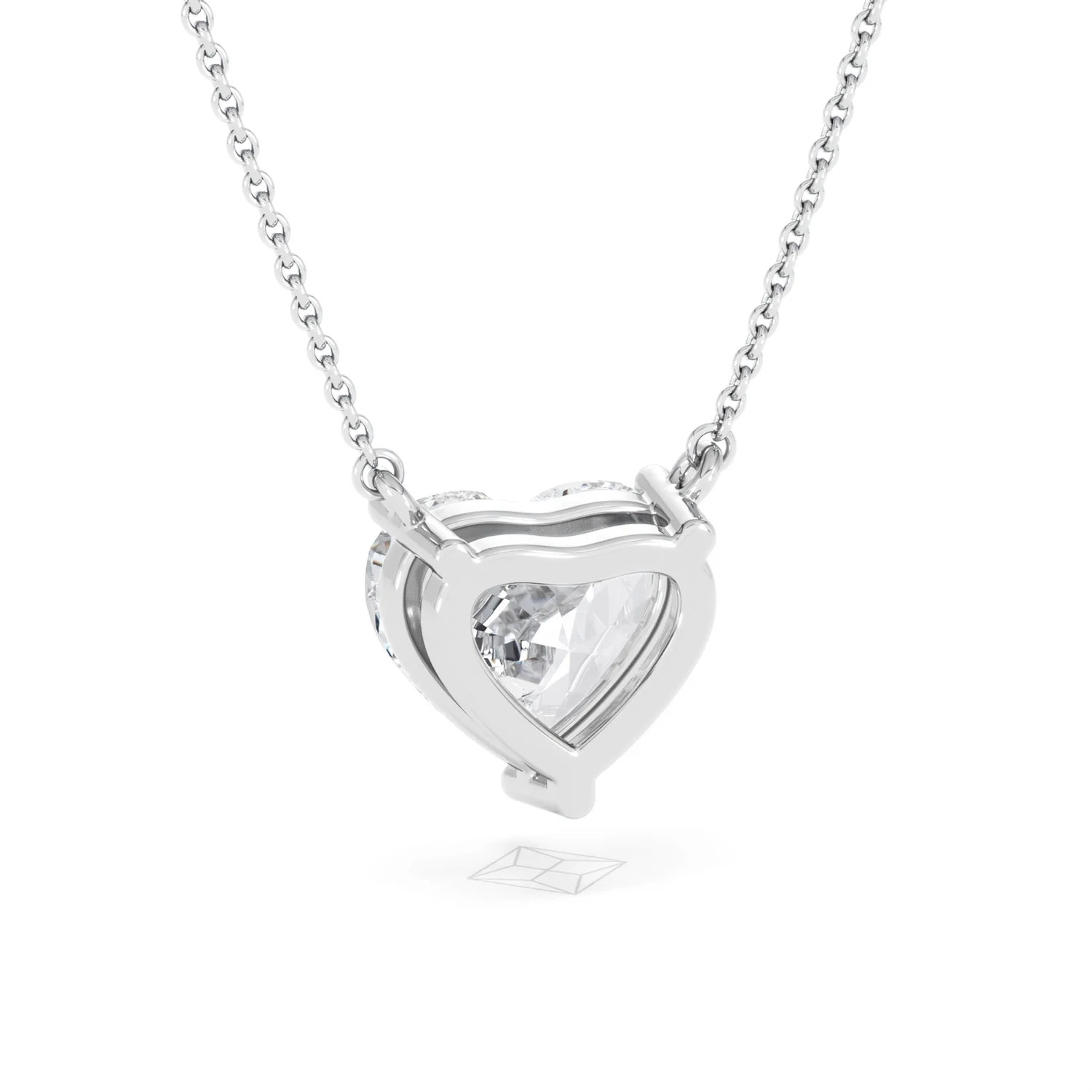 Wanderlust 3.00ct Floating Heart Cut Lab Diamond Necklaces in 9K White Gold - Image 53