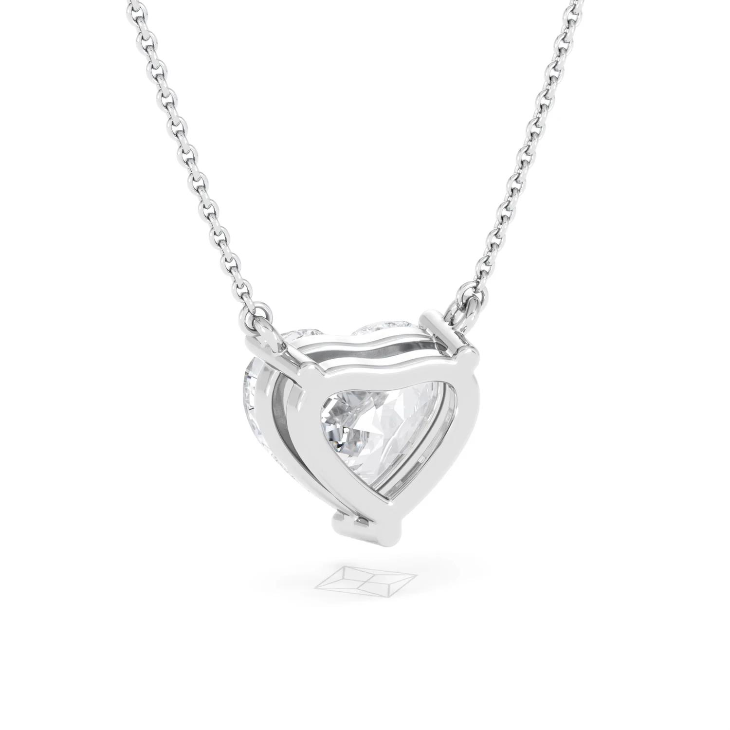 Wanderlust 3.00ct Floating Heart Cut Lab Diamond Necklaces in 9K White Gold - Image 54