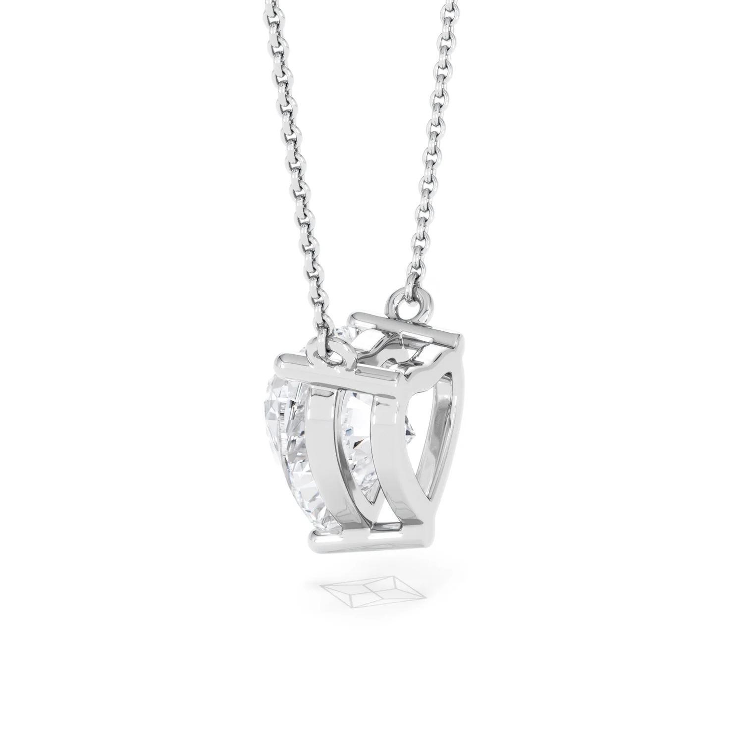 Wanderlust 3.00ct Floating Heart Cut Lab Diamond Necklaces in 9K White Gold - Image 64