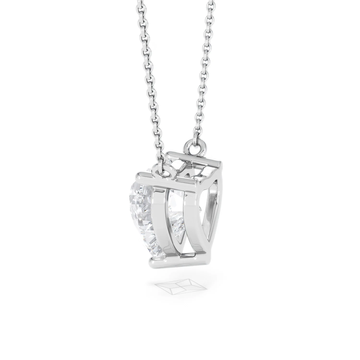 Wanderlust 3.00ct Floating Heart Cut Lab Diamond Necklaces in 9K White Gold - Image 65