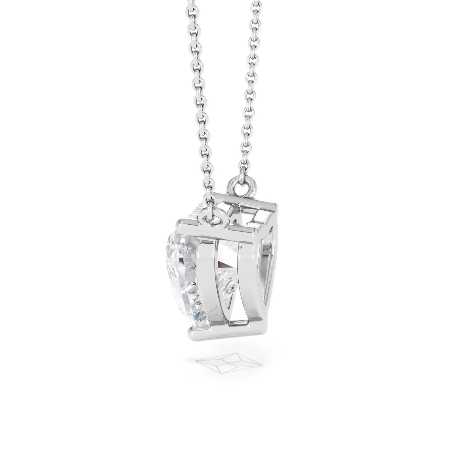 Wanderlust 3.00ct Floating Heart Cut Lab Diamond Necklaces in 9K White Gold - Image 66