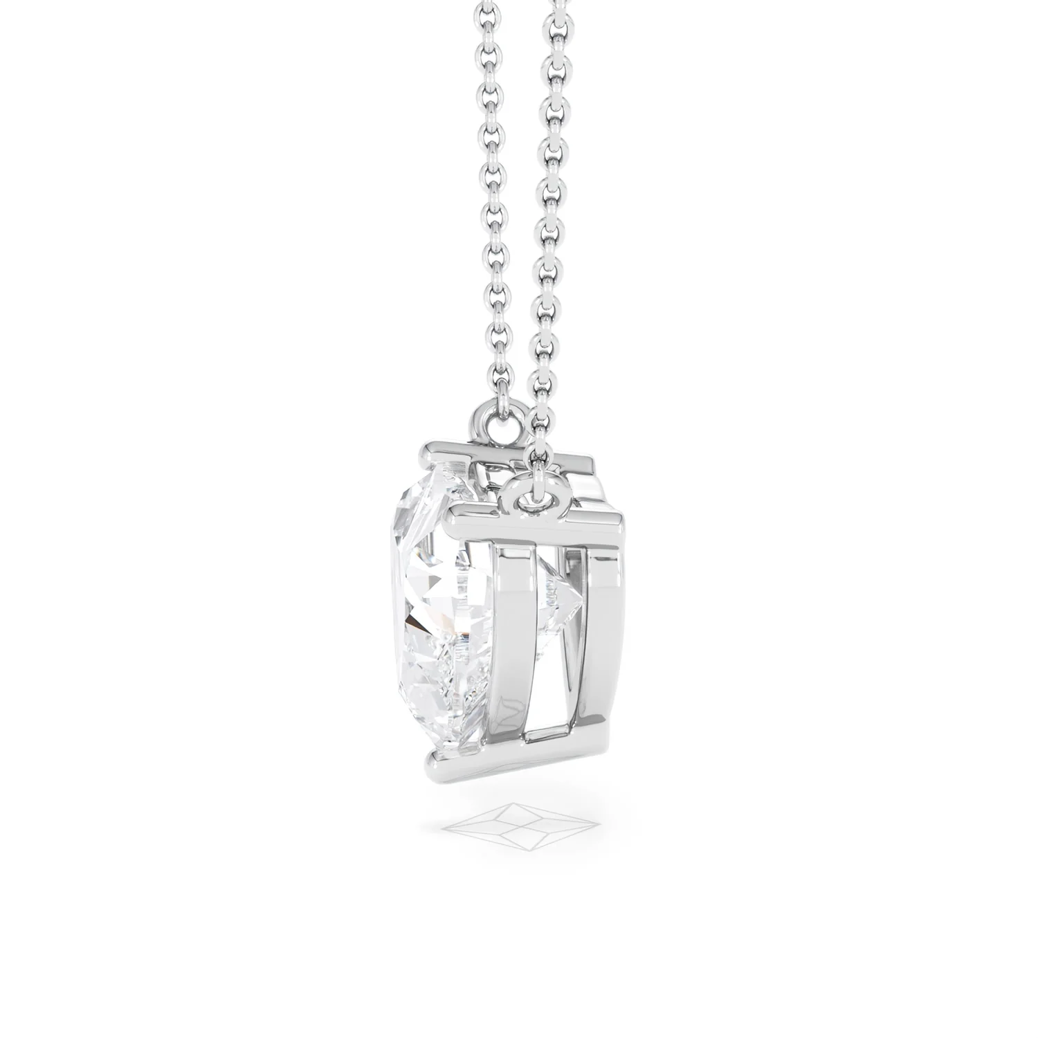 Wanderlust 3.00ct Floating Heart Cut Lab Diamond Necklaces in 9K White Gold - Image 70