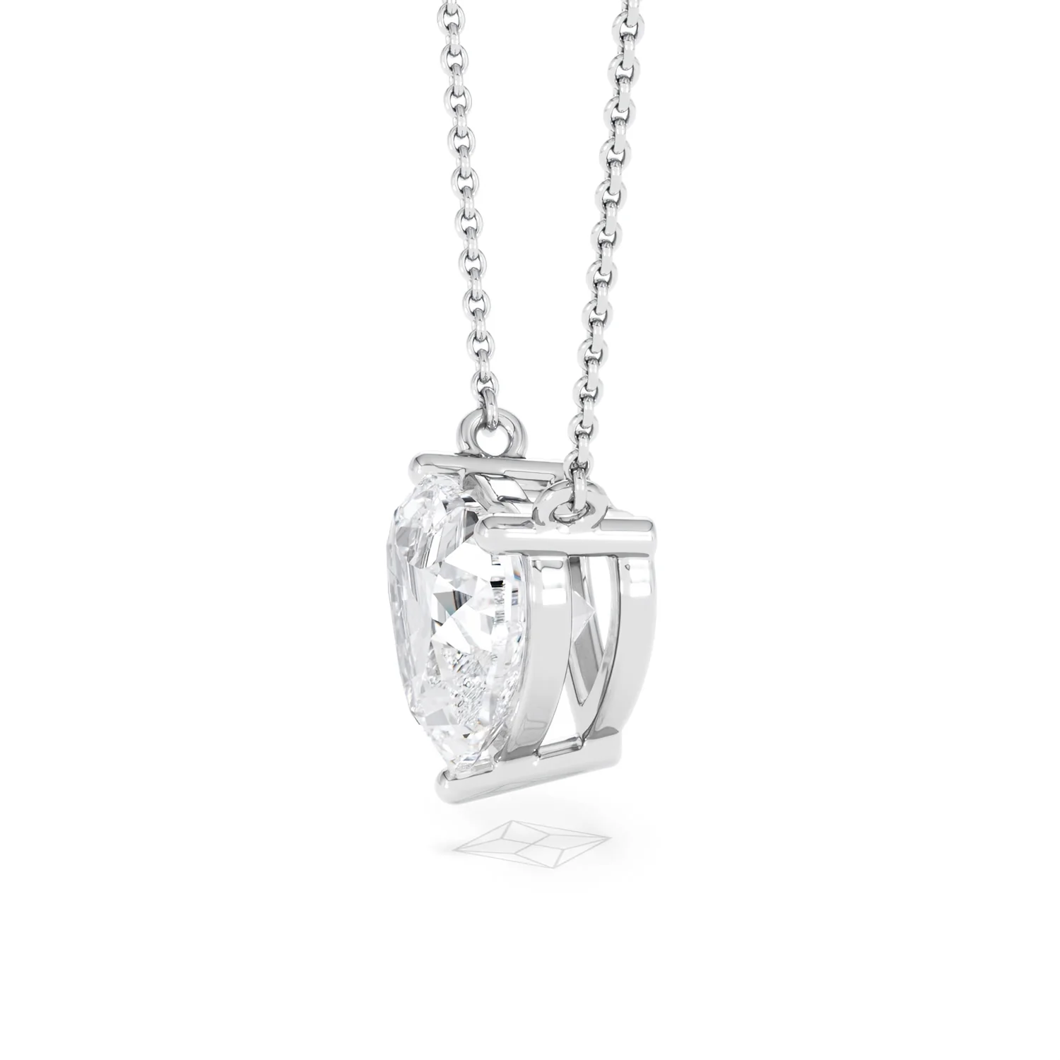 Wanderlust 3.00ct Floating Heart Cut Lab Diamond Necklaces in 9K White Gold - Image 72