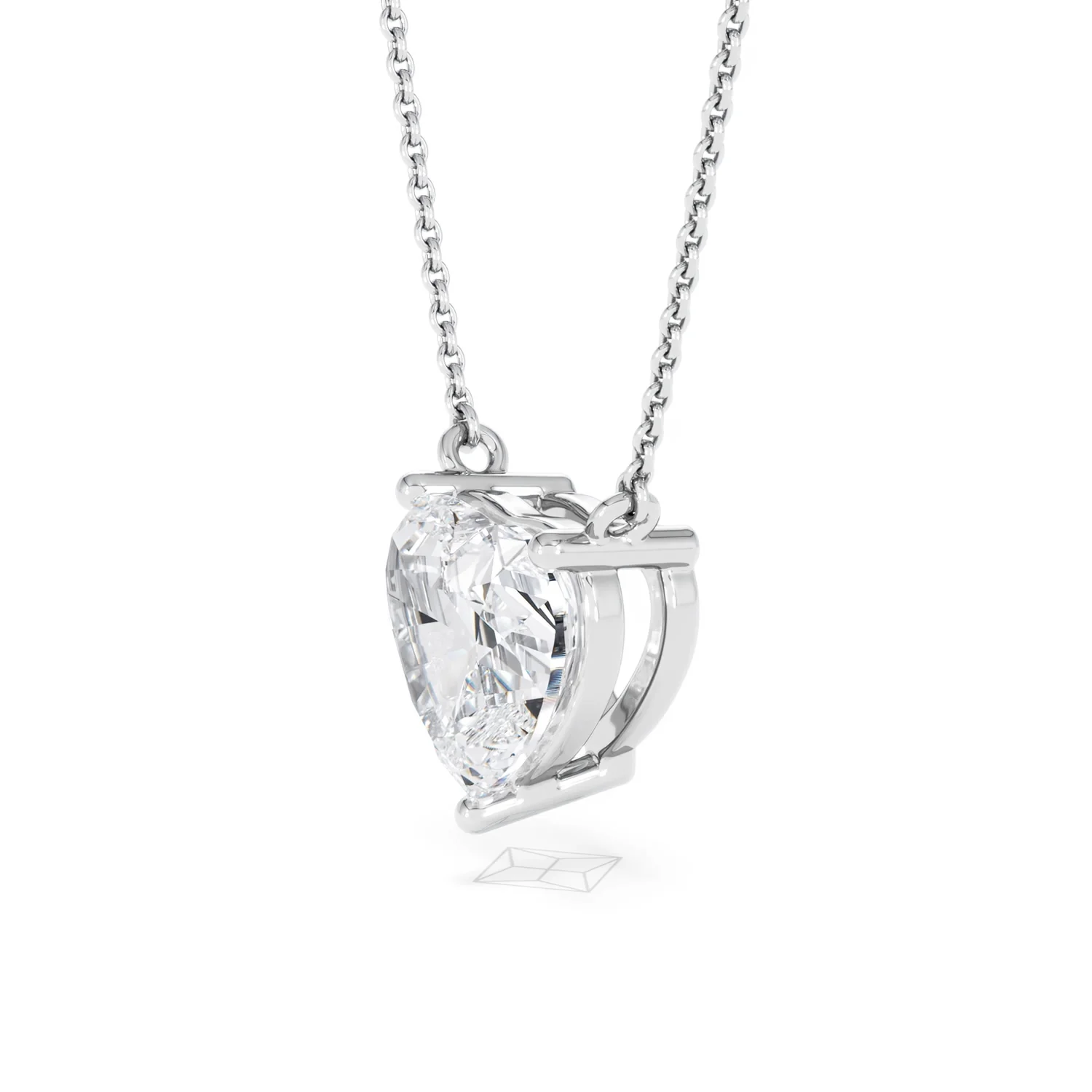 Wanderlust 3.00ct Floating Heart Cut Lab Diamond Necklaces in 9K White Gold - Image 75