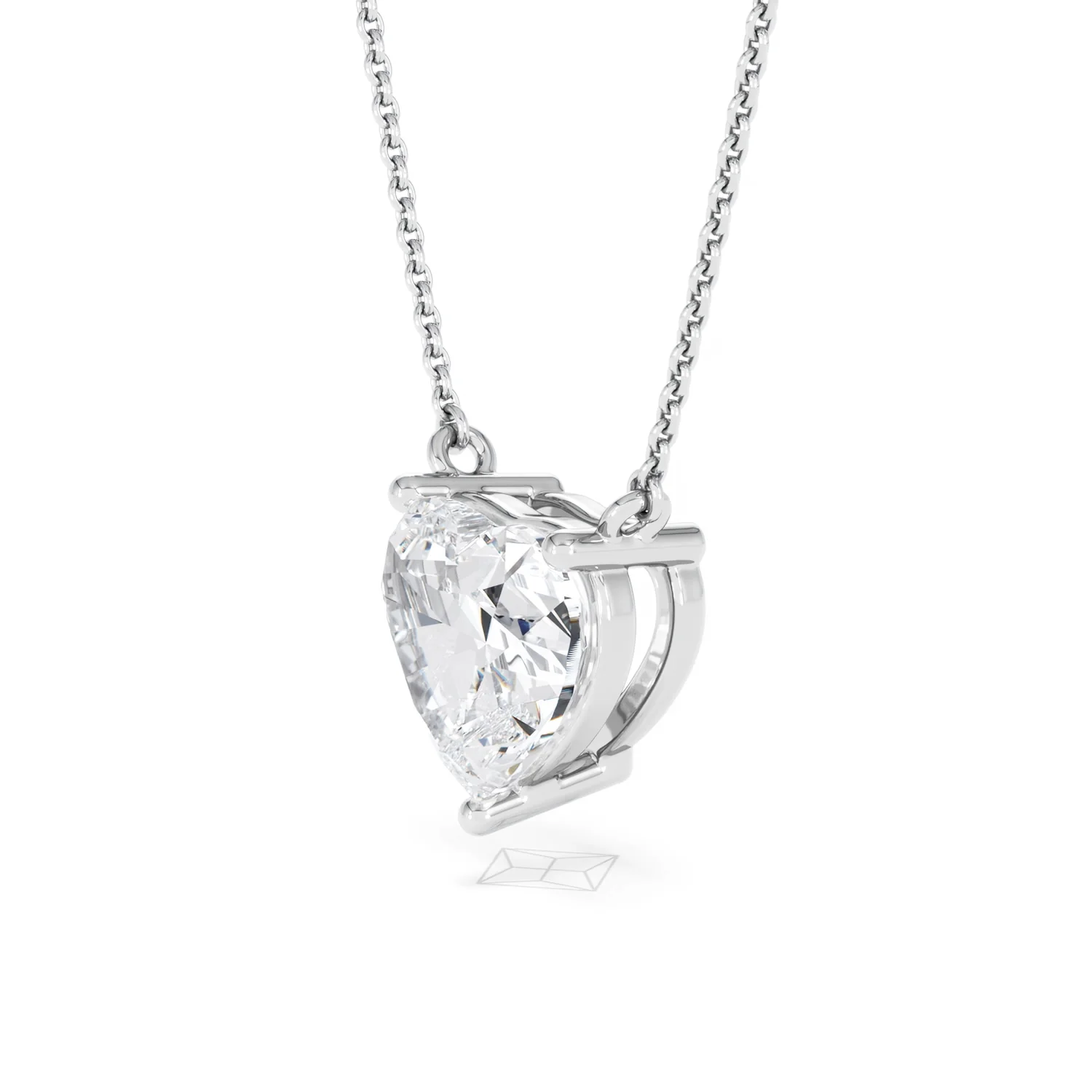 Wanderlust 3.00ct Floating Heart Cut Lab Diamond Necklaces in 9K White Gold - Image 76
