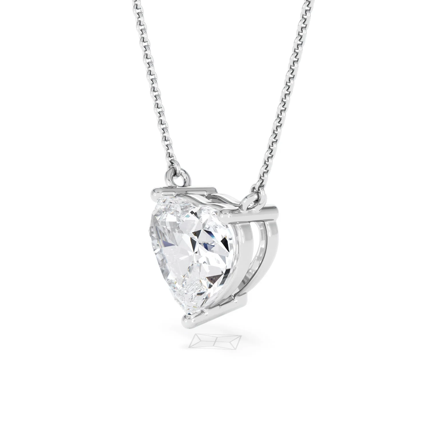 Wanderlust 3.00ct Floating Heart Cut Lab Diamond Necklaces in 9K White Gold - Image 77