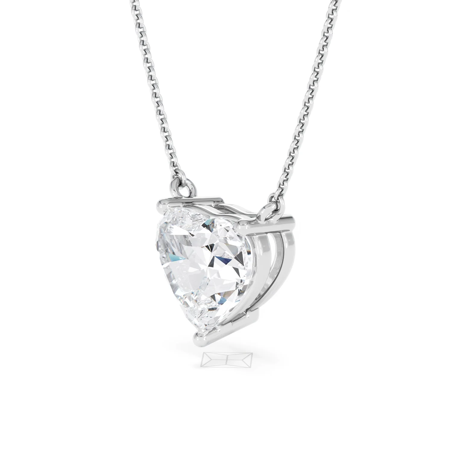 Wanderlust 3.00ct Floating Heart Cut Lab Diamond Necklaces in 9K White Gold - Image 78
