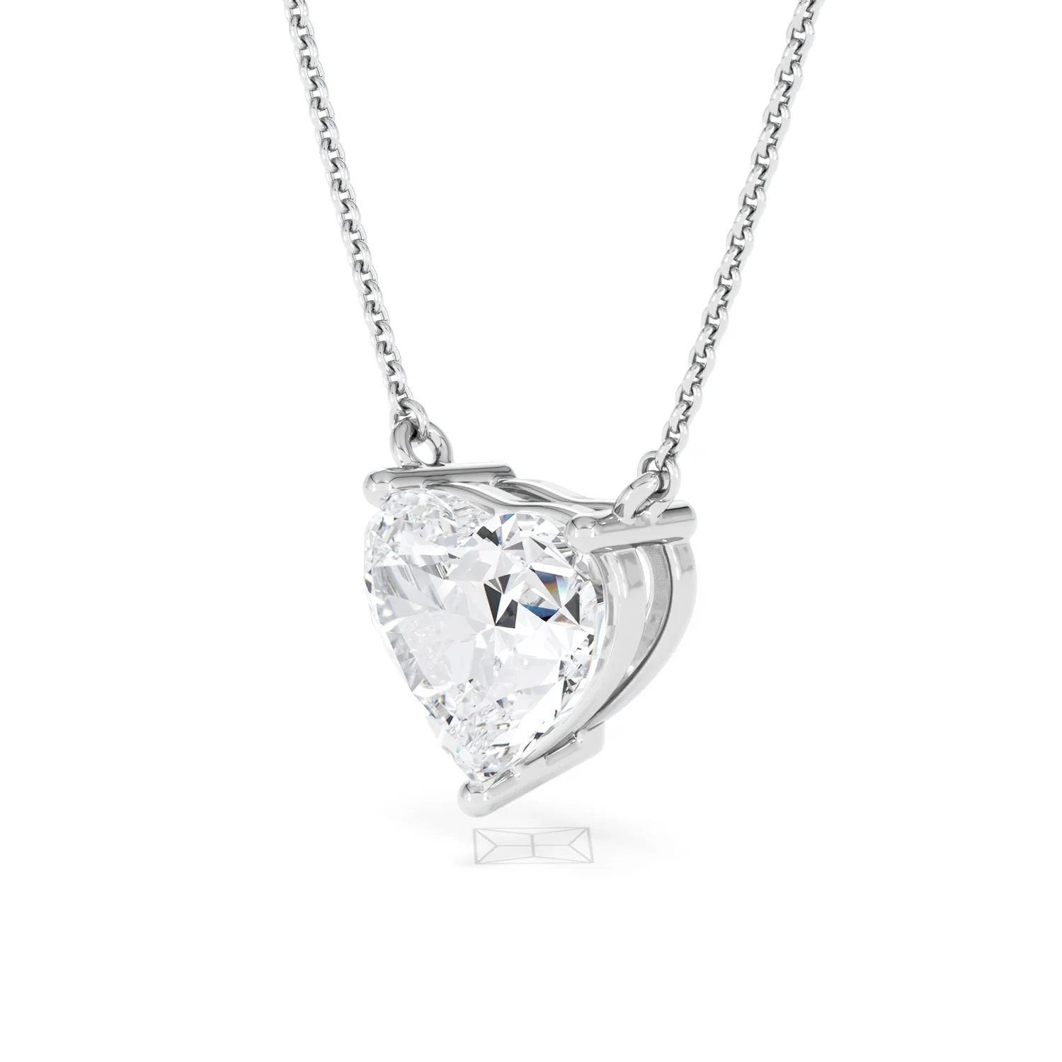 Wanderlust 3.00ct Floating Heart Cut Lab Diamond Necklaces in 9K White Gold - Image 79