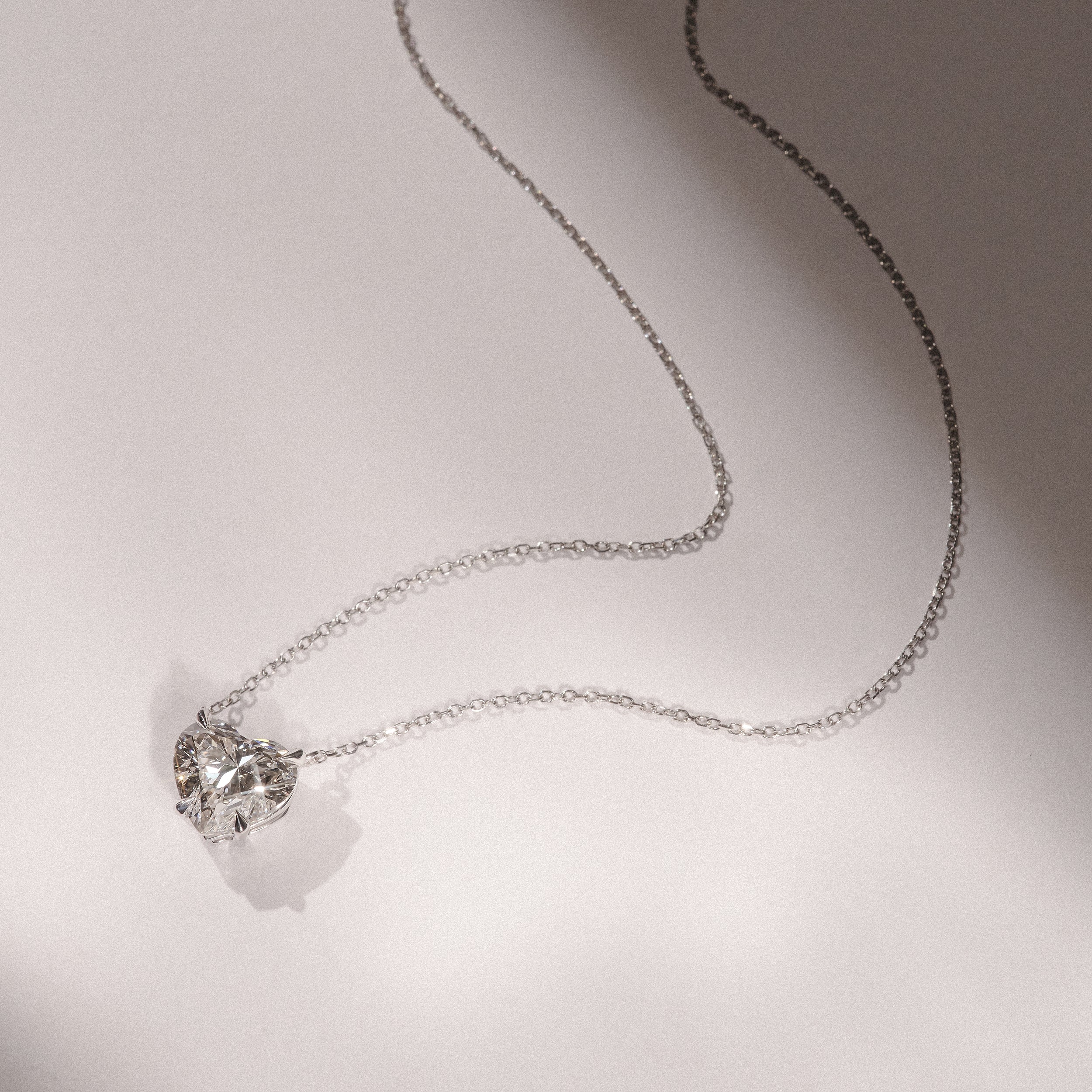 Wanderlust 3.00ct Floating Heart Cut Lab Diamond Necklaces in 9K White Gold - Image 8