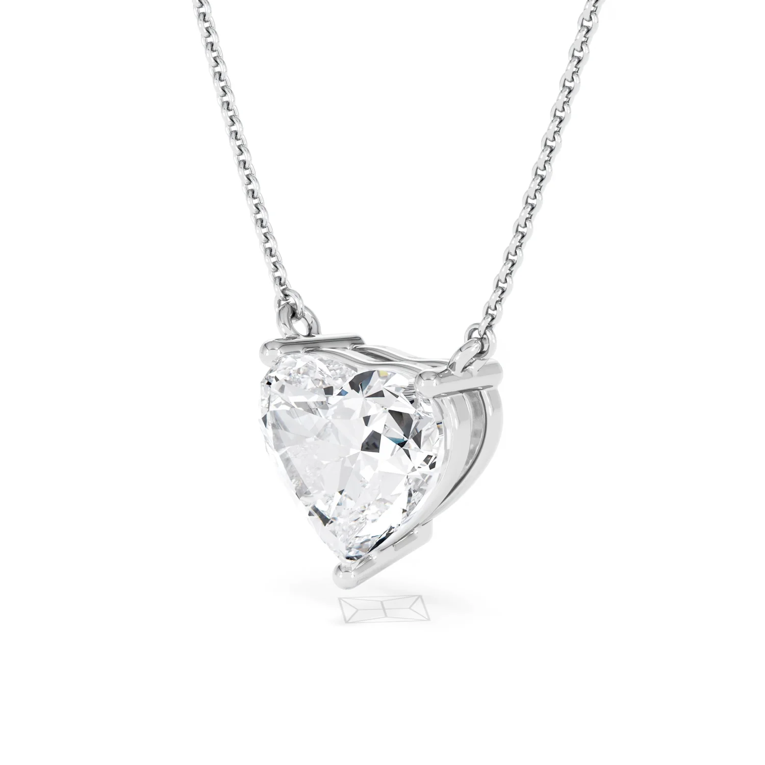 Wanderlust 3.00ct Floating Heart Cut Lab Diamond Necklaces in 9K White Gold - Image 80
