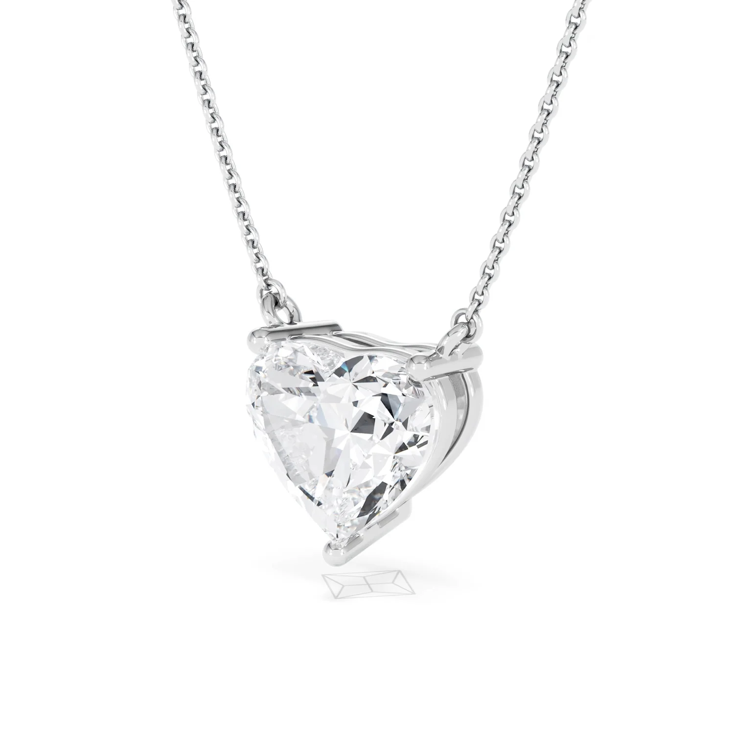 Wanderlust 3.00ct Floating Heart Cut Lab Diamond Necklaces in 9K White Gold - Image 81