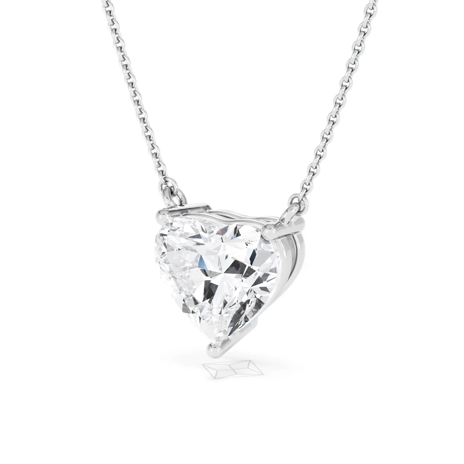 Wanderlust 3.00ct Floating Heart Cut Lab Diamond Necklaces in 9K White Gold - Image 82