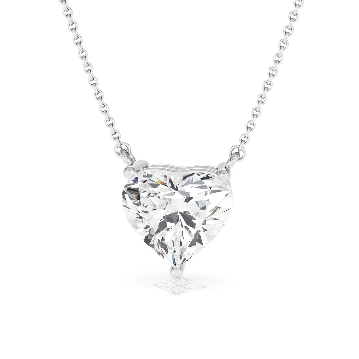 Wanderlust 3.00ct Floating Heart Cut Lab Diamond Necklaces in 9K White Gold - Image 87
