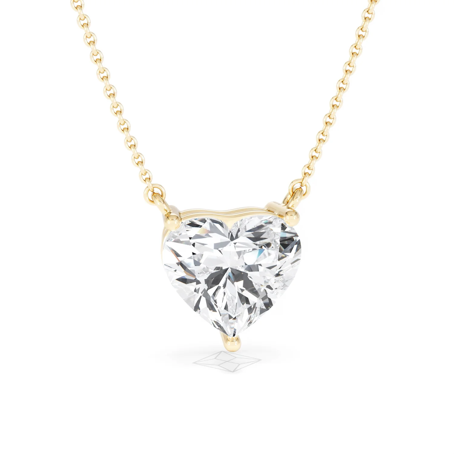 Wanderlust 3.00ct Floating Heart Cut Lab Diamond Necklaces in 9K Yellow Gold - Image 11