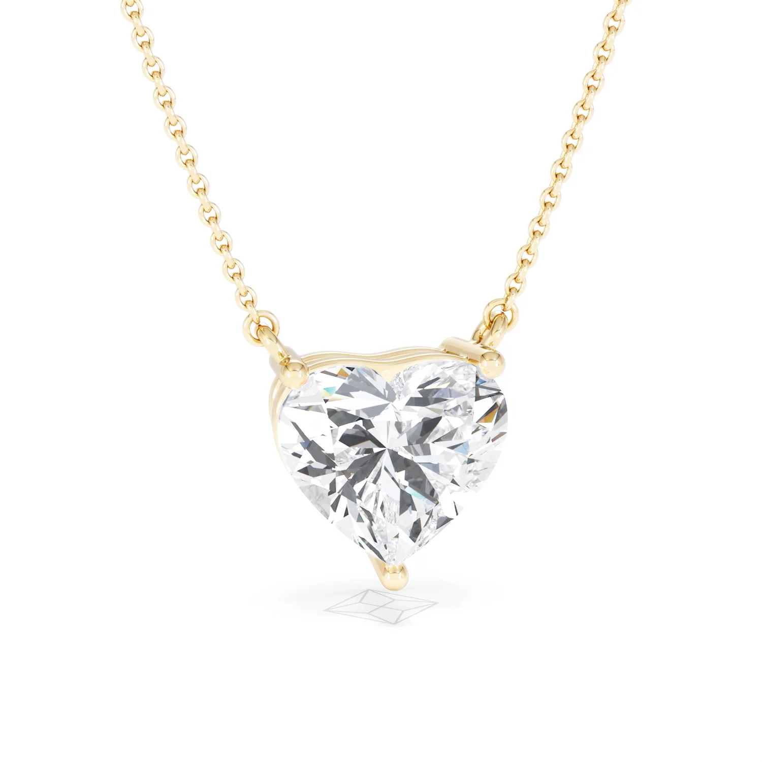 Wanderlust 3.00ct Floating Heart Cut Lab Diamond Necklaces in 9K Yellow Gold - Image 12