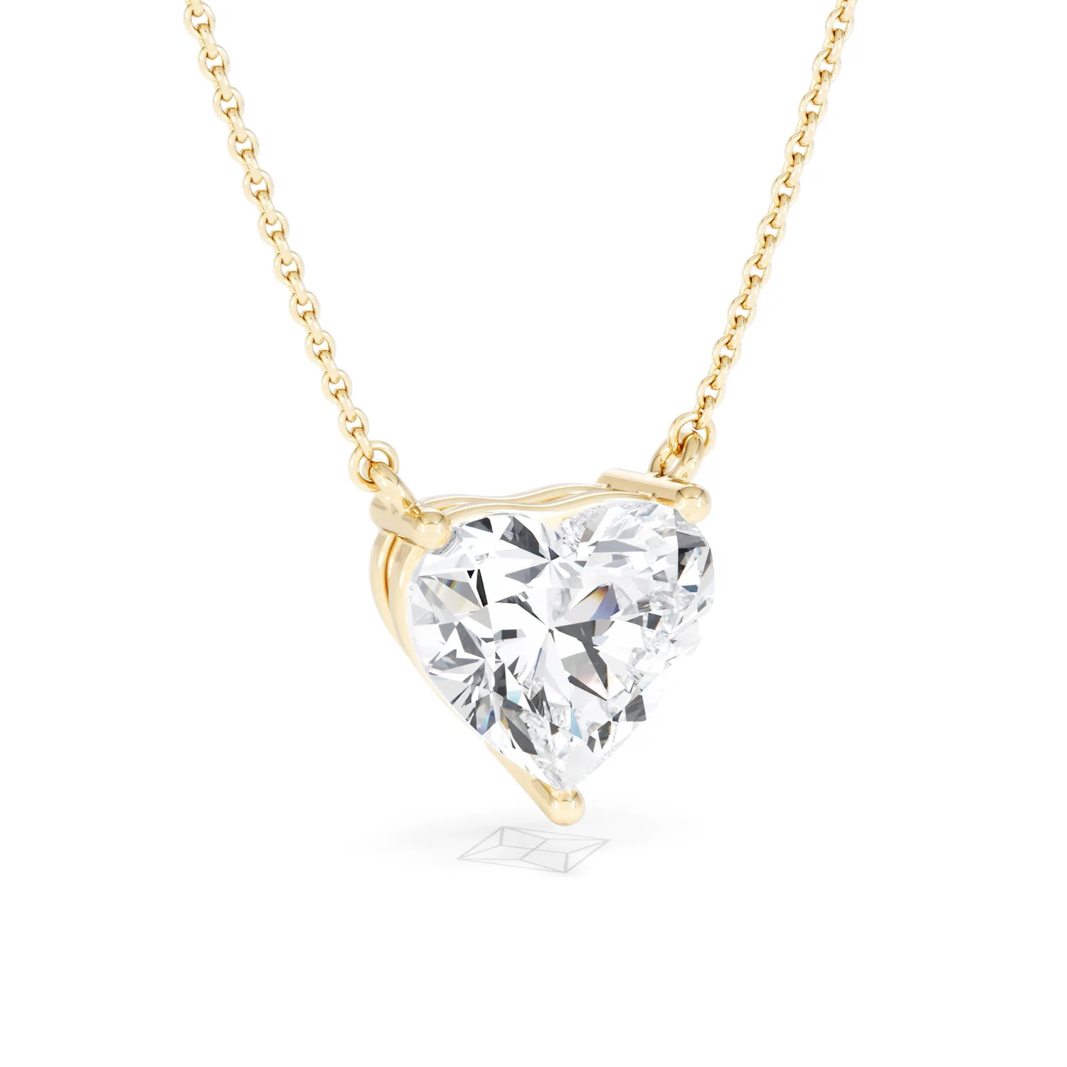 Wanderlust 3.00ct Floating Heart Cut Lab Diamond Necklaces in 9K Yellow Gold - Image 14