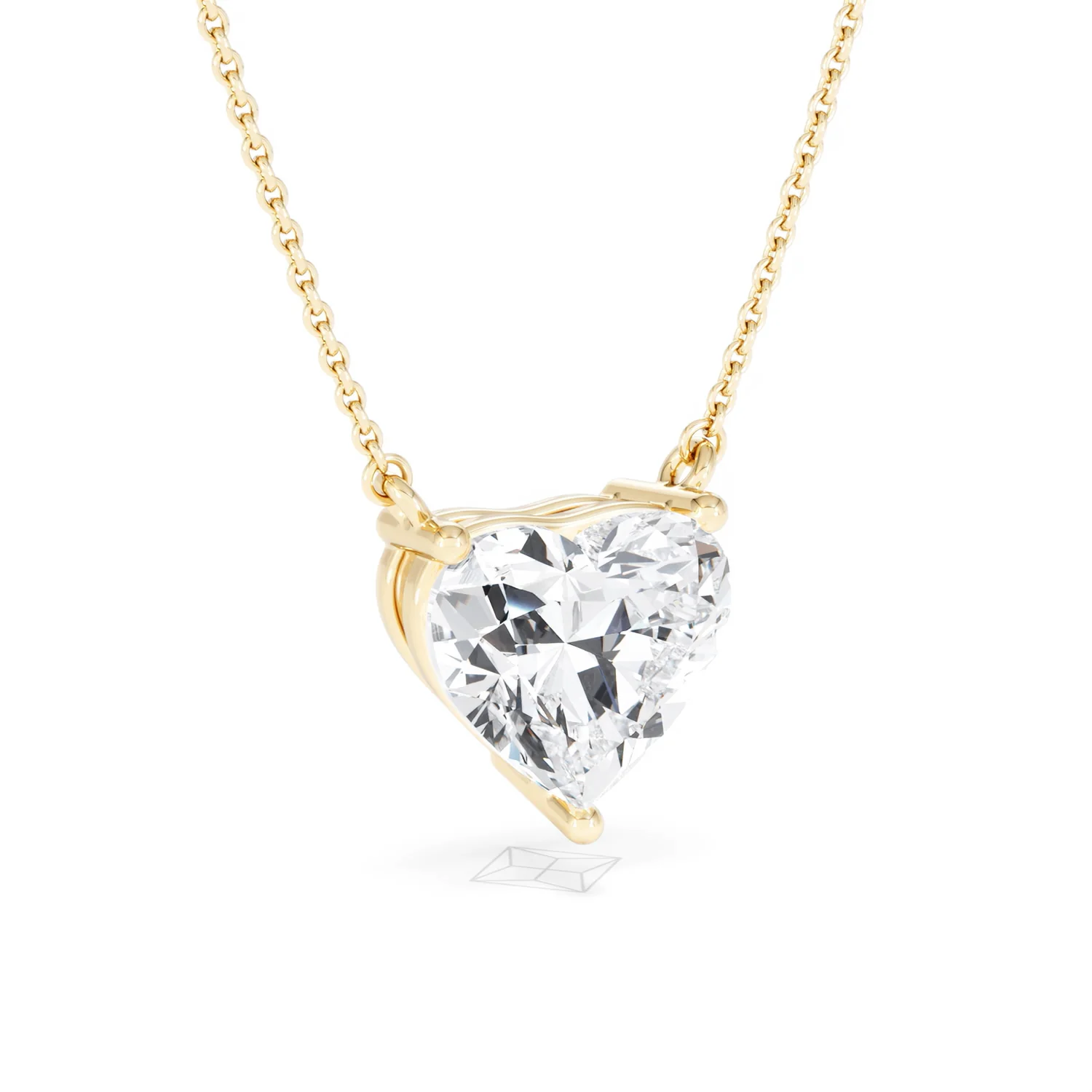 Wanderlust 3.00ct Floating Heart Cut Lab Diamond Necklaces in 9K Yellow Gold - Image 15