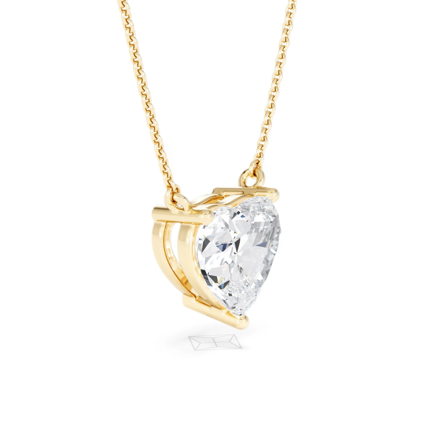 Wanderlust 3.00ct Floating Heart Cut Lab Diamond Necklaces in 9K Yellow Gold - Image 21