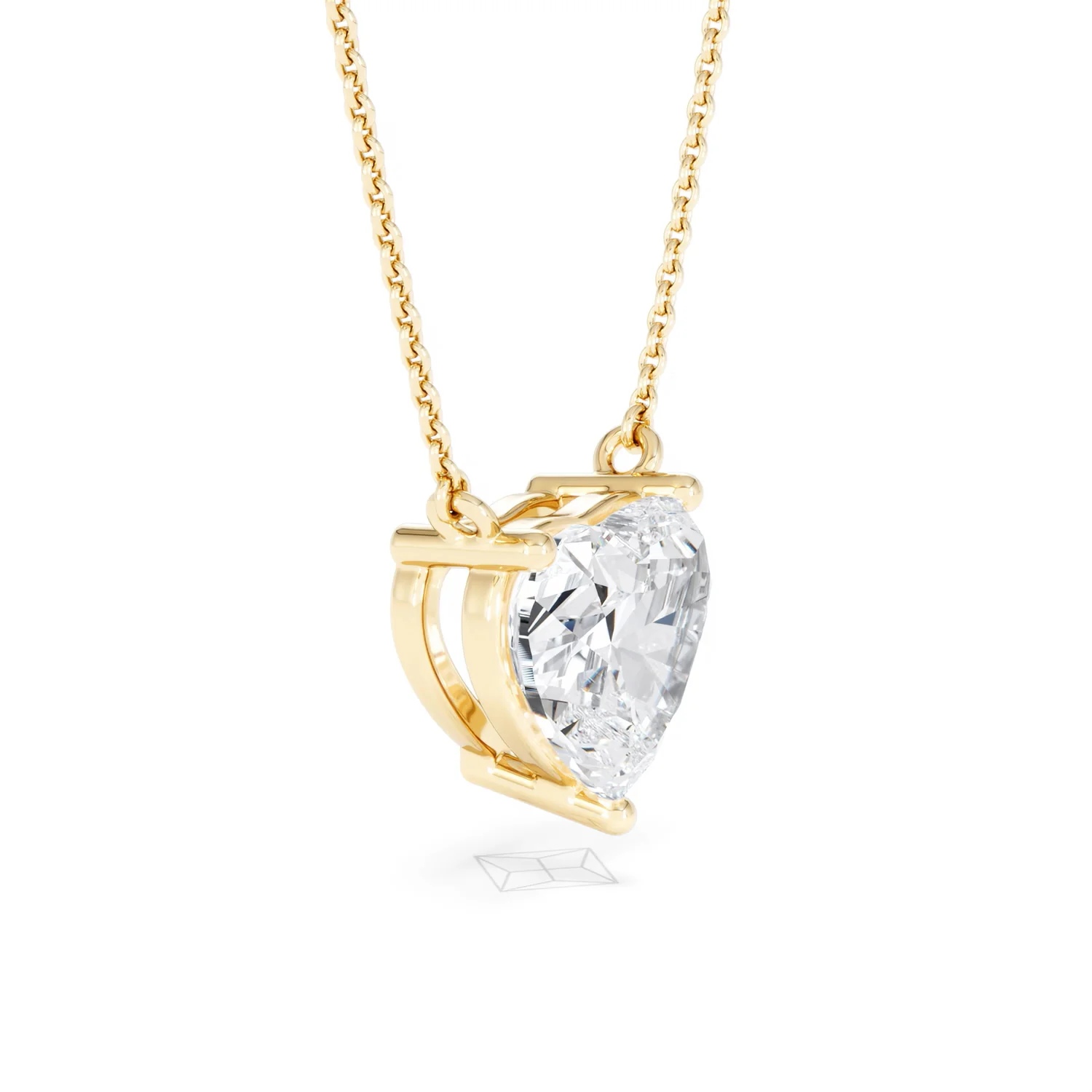 Wanderlust 3.00ct Floating Heart Cut Lab Diamond Necklaces in 9K Yellow Gold - Image 22